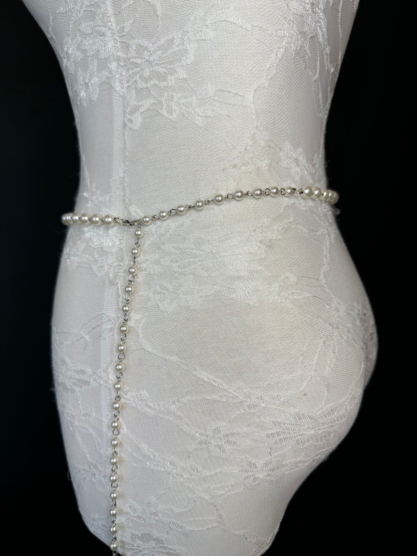 Pearl Belt, Full Length Pearl Belt, UK sizes 18”-70” Plus Sizes, Cream Pearl Belt, Swimwear, Dresses, Top, Accessory, Fashion, FAN Design