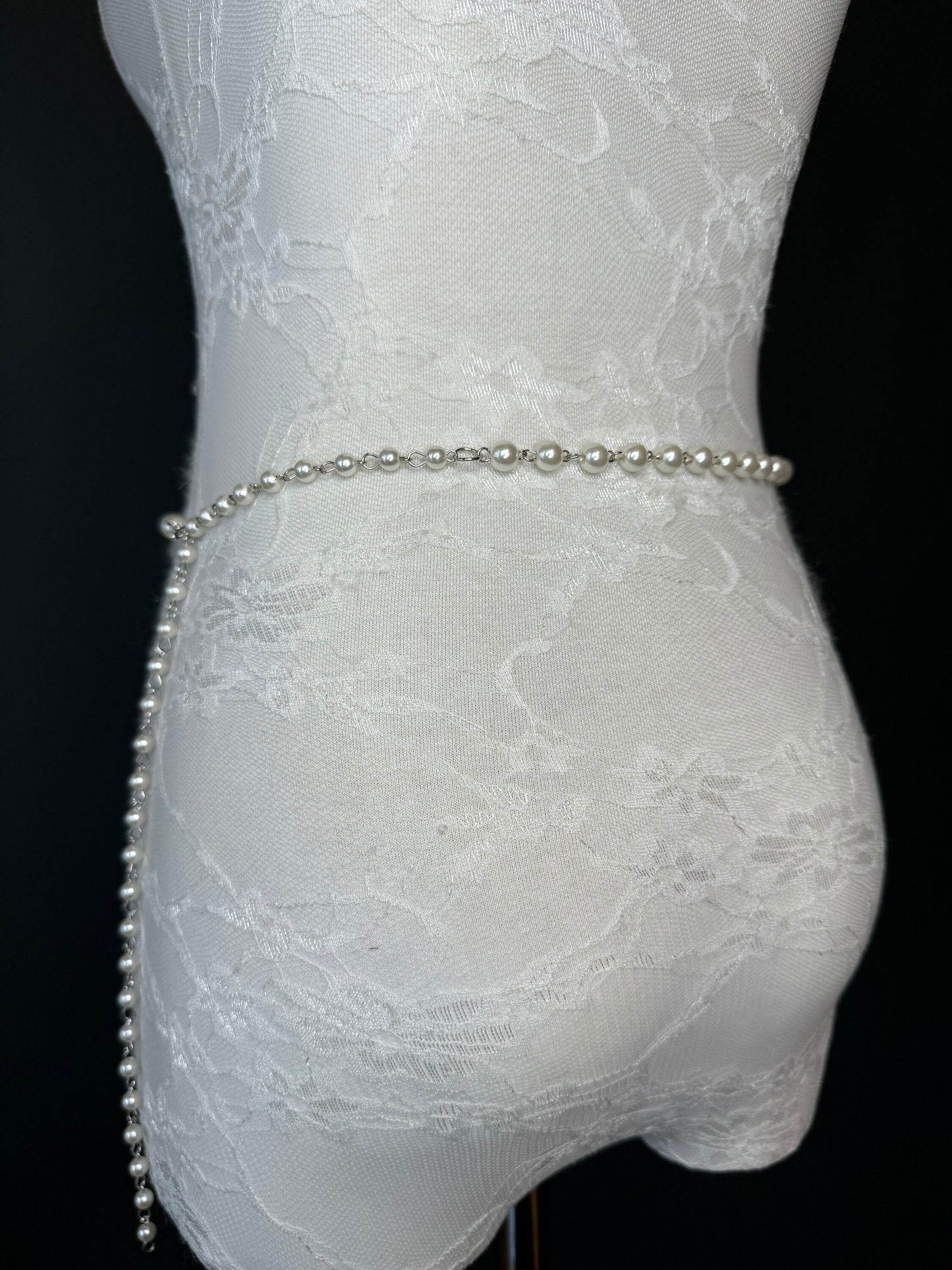 Pearl Belt, Full Length Pearl Belt, UK sizes 18”-70” Plus Sizes, Cream Pearl Belt, Swimwear, Dresses, Top, Accessory, Fashion, FAN Design