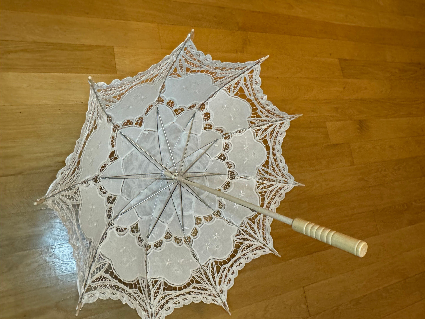Lace Bridal Shower Umbrella Parasol, Battenburg Lace, High Quality, Ivory 36”, White 38”, Gifts, Baby Shower, Events, Displays, Handmade