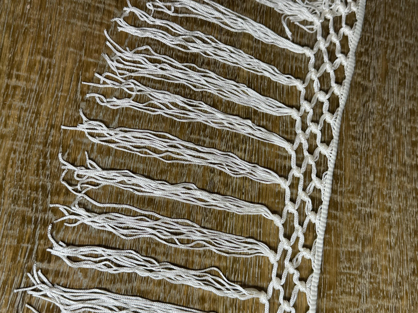 10” wide knotted  fringe, elegant fringe, ivory, quality fringe trimming, Rayon Quality fringe, UK made Very High Quality, Furnishing, Decor