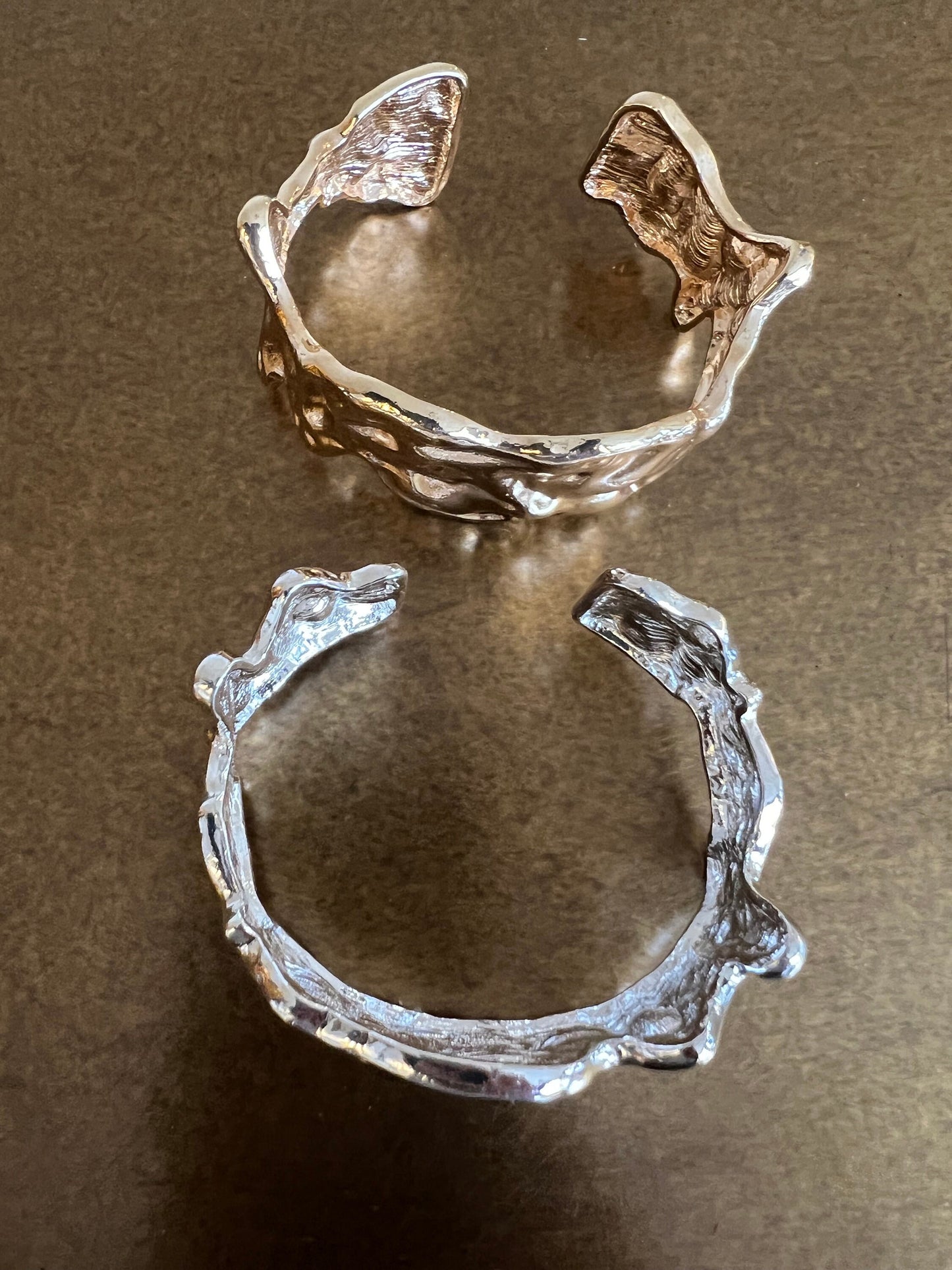 Gold Hammered Metal Cuff Bracelet FAN Accessory