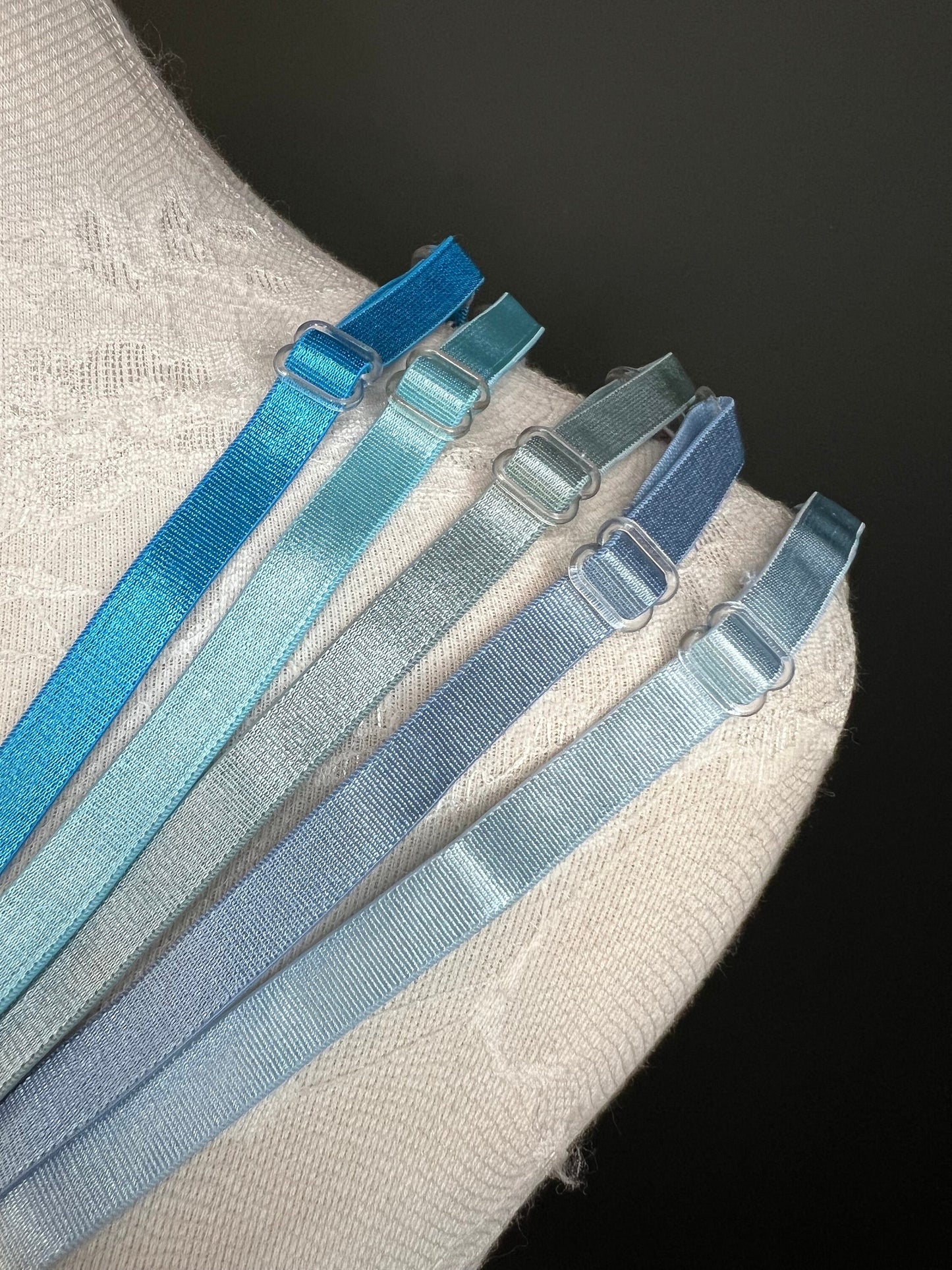 Bra Straps, Bra Elastic, Sewing Bra Straps, 82 Colours, Adjustable, Sew on, Lingerie, 6mm, 10mm, Blue tones