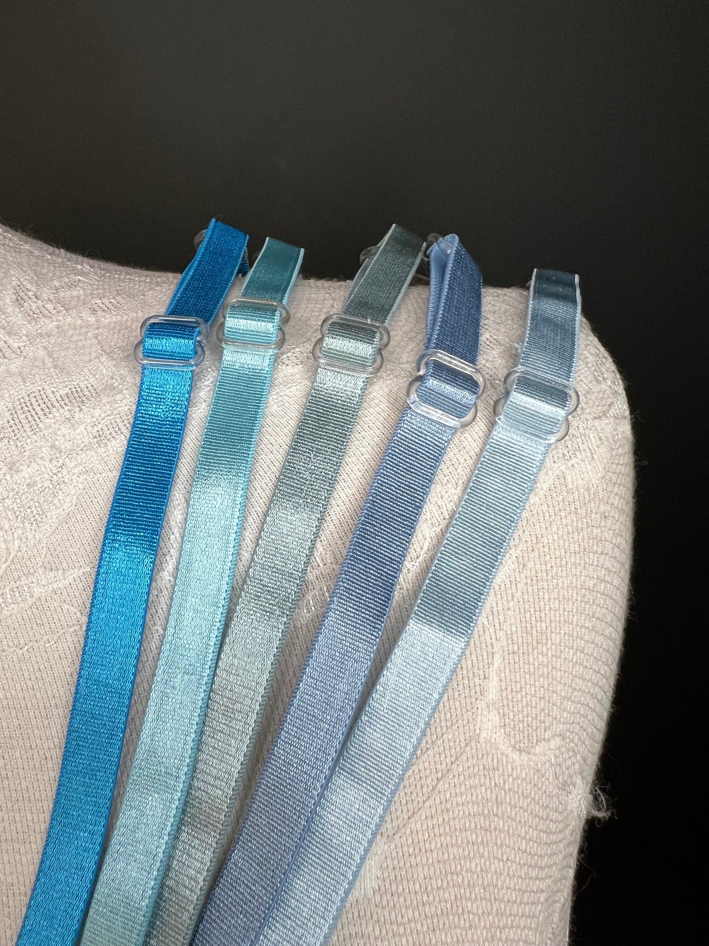 Bra Straps, Bra Elastic, Sewing Bra Straps, 82 Colours, Adjustable, Sew on, Lingerie, 6mm, 10mm, Blue tones