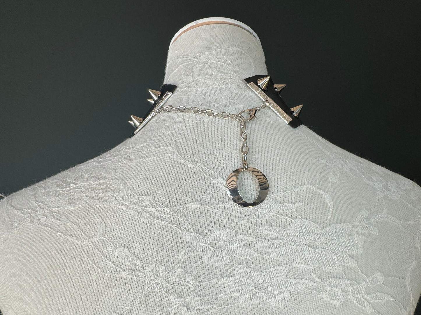 Studded Black Choker, Vegan Black Choker Necklace, Faux Leather, Silver Studs, FAN Exclusive Choker, FAN Design, Festival, Gift, 2” Wide