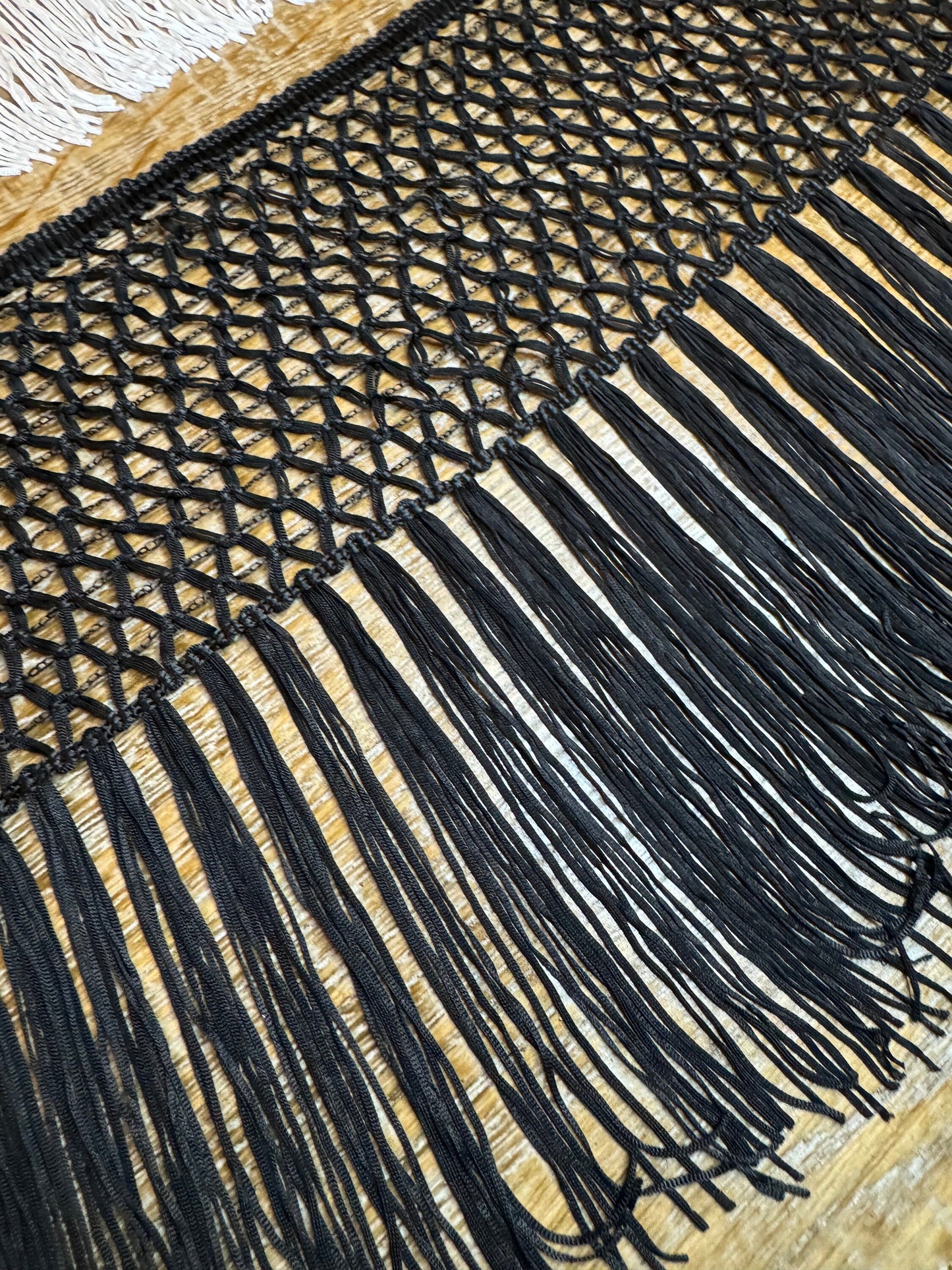 11" Rayon Fringe Trim, Black or Ivory, UK Made