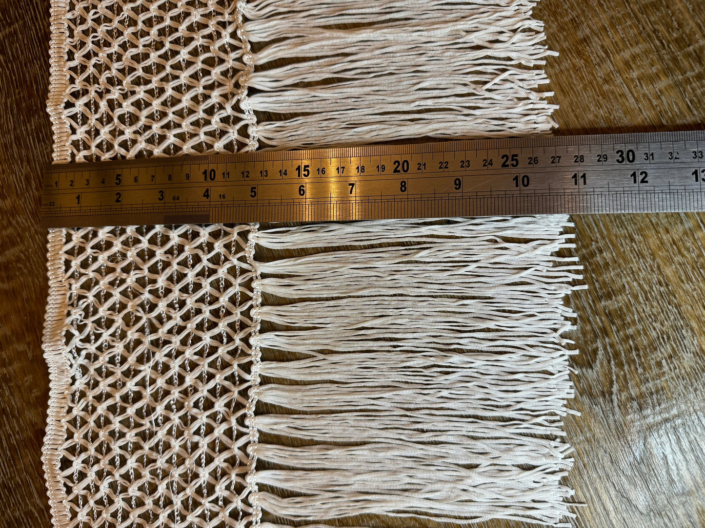 11" Rayon Fringe Trim, Black or Ivory, UK Made