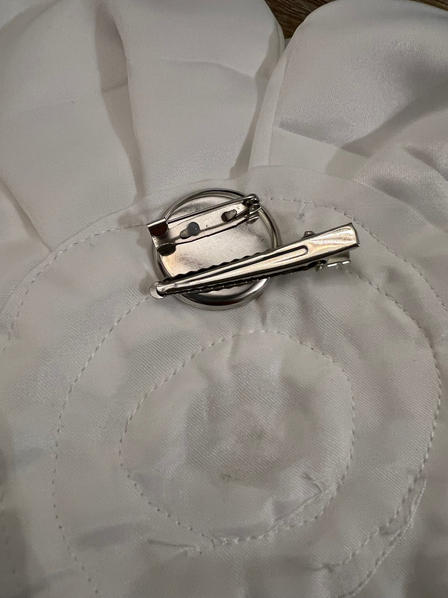 Oversized Ivory Satin Corsage, Bridal Pin, Clothing Accessory (11" Wide) 9 Colours