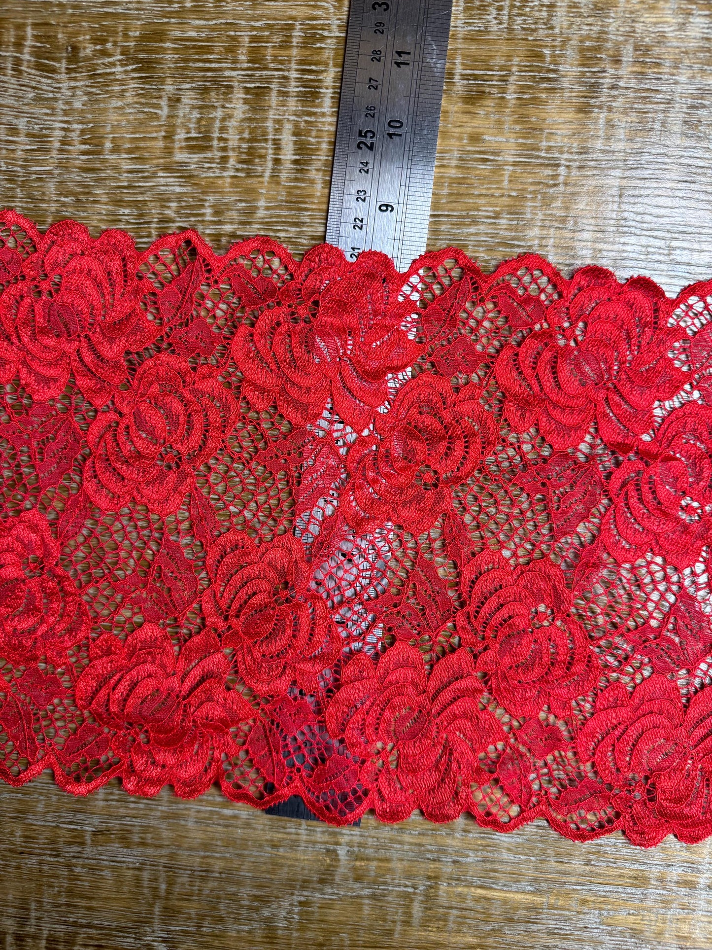 Lace, Stretch Lace, 8” Wide, Black, Ivory, Fashionable Lace, 21cm Wide Lace, Floral Lace