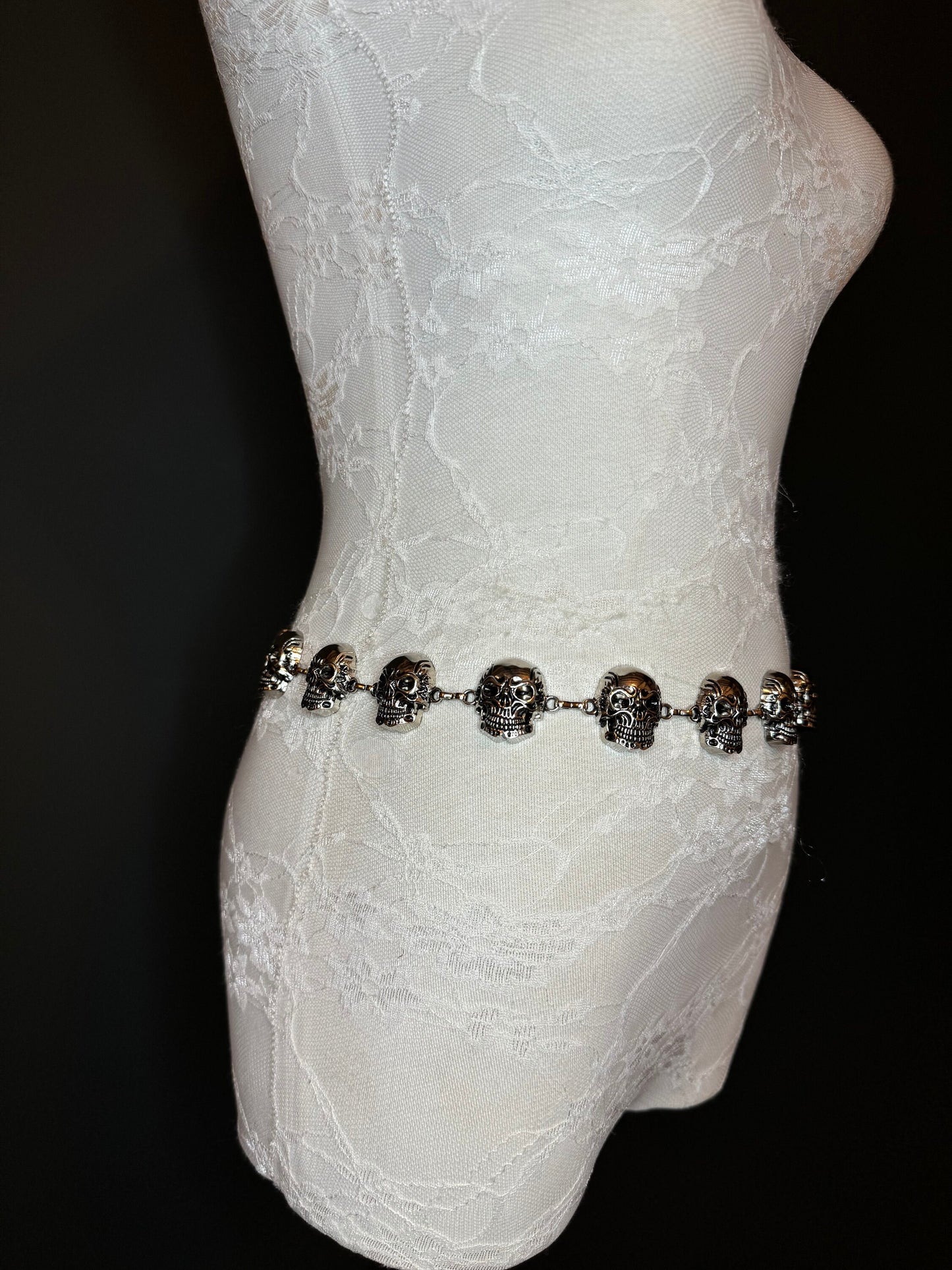 X-long Skull Belt, Metal Skull Belt, Teen Sizes, Size 18”-60”, Fan Design, Punk, Gothic, Rock, Motor Biker Metal belt, Fashion Accessory