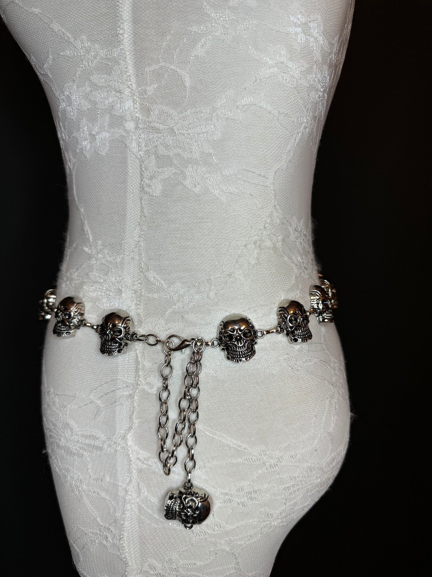 X-long Skull Belt, Metal Skull Belt, Teen Sizes, Size 18”-60”, Fan Design, Punk, Gothic, Rock, Motor Biker Metal belt, Fashion Accessory