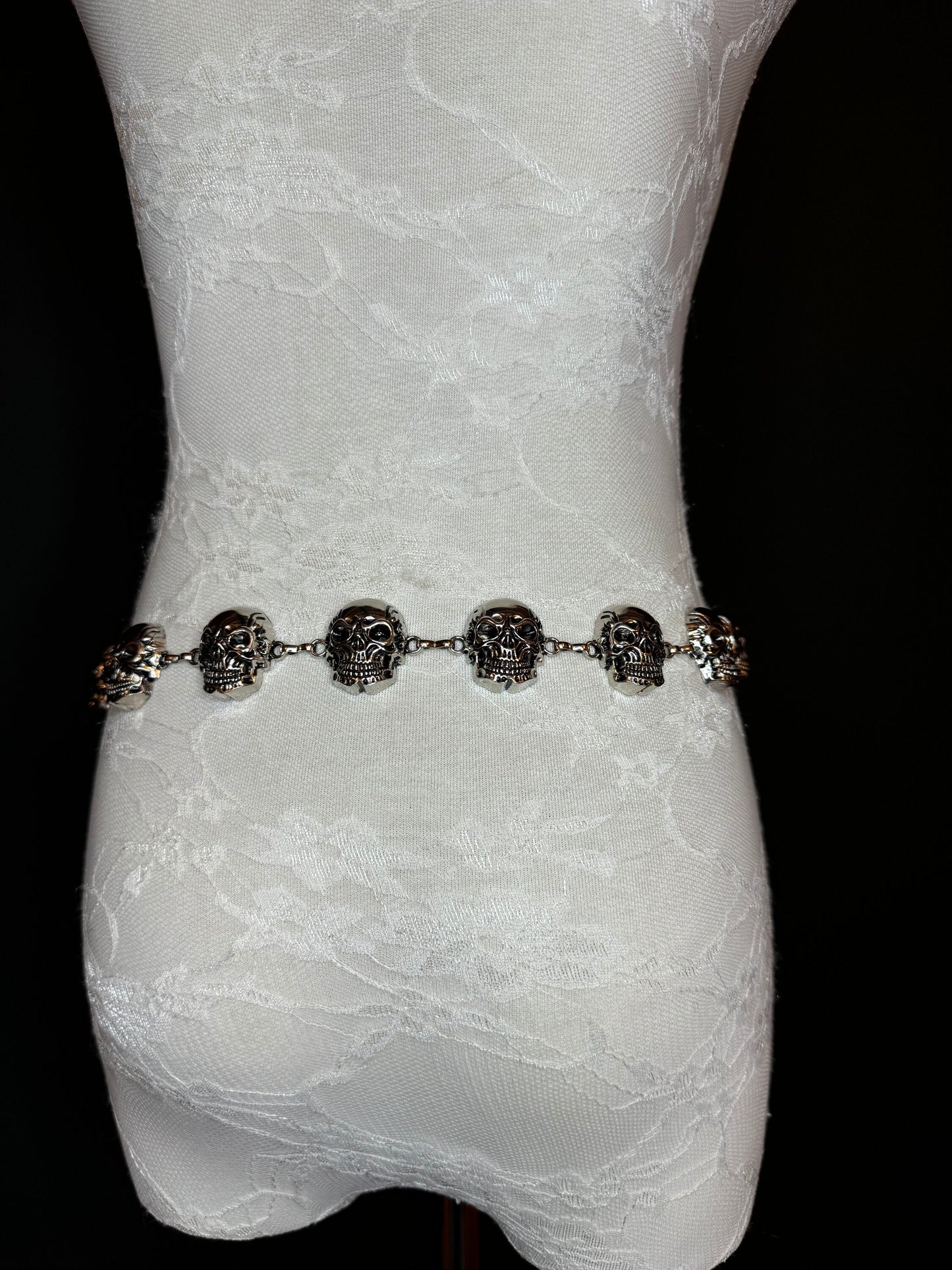 X-long Skull Belt, Metal Skull Belt, Teen Sizes, Size 18”-60”, Fan Design, Punk, Gothic, Rock, Motor Biker Metal belt, Fashion Accessory