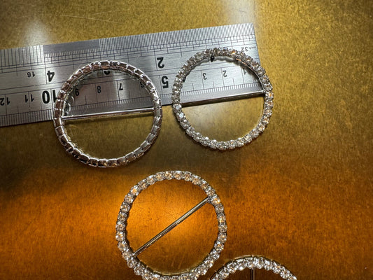 2” Rhinestone Buckle, Silver Diamanté Buckle, 2” Buckle, 5cm Round, Slider Buckle, Belt Buckle