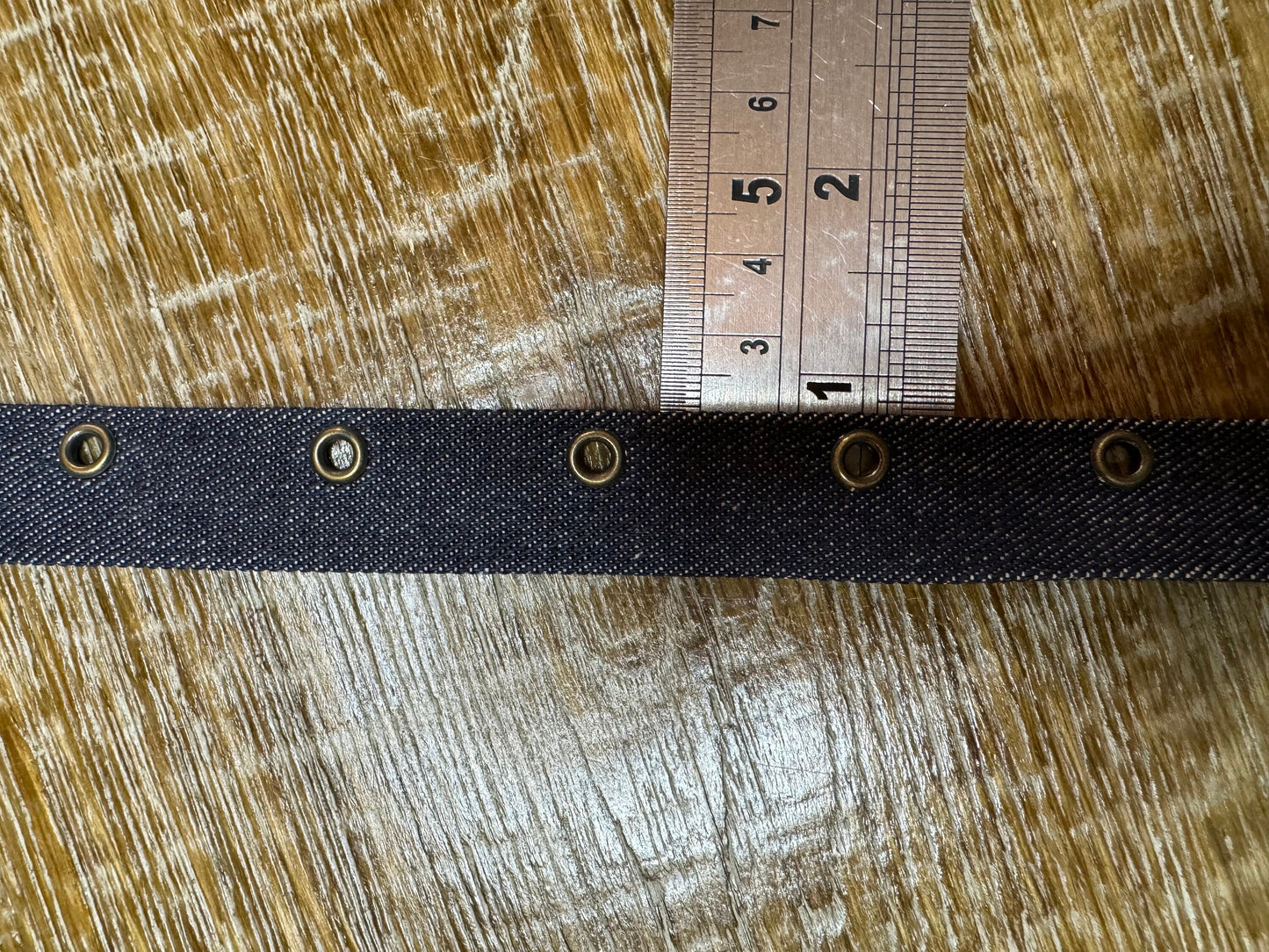 Denim Eyelet tape, Denim Blue Fabric Eyelet Tape, 3/4” Wide, 2cm Wide, Antique Brass Eyelets, Corsets, Crafts, Clothing, FAN Exclusive