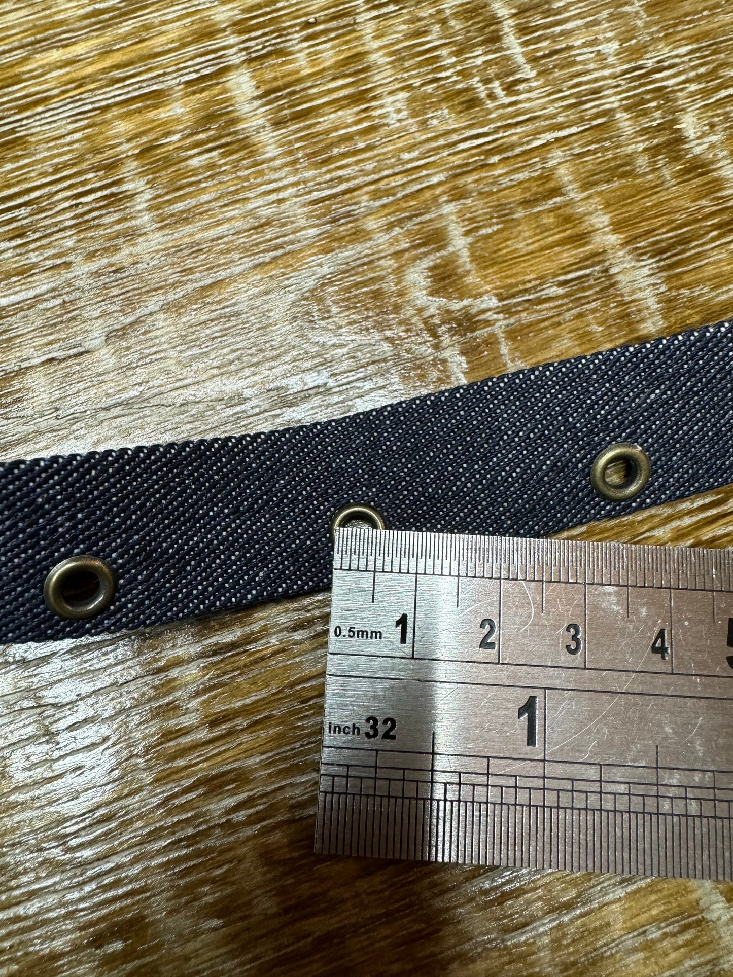 Denim Eyelet tape, Denim Blue Fabric Eyelet Tape, 3/4” Wide, 2cm Wide, Antique Brass Eyelets, Corsets, Crafts, Clothing, FAN Exclusive