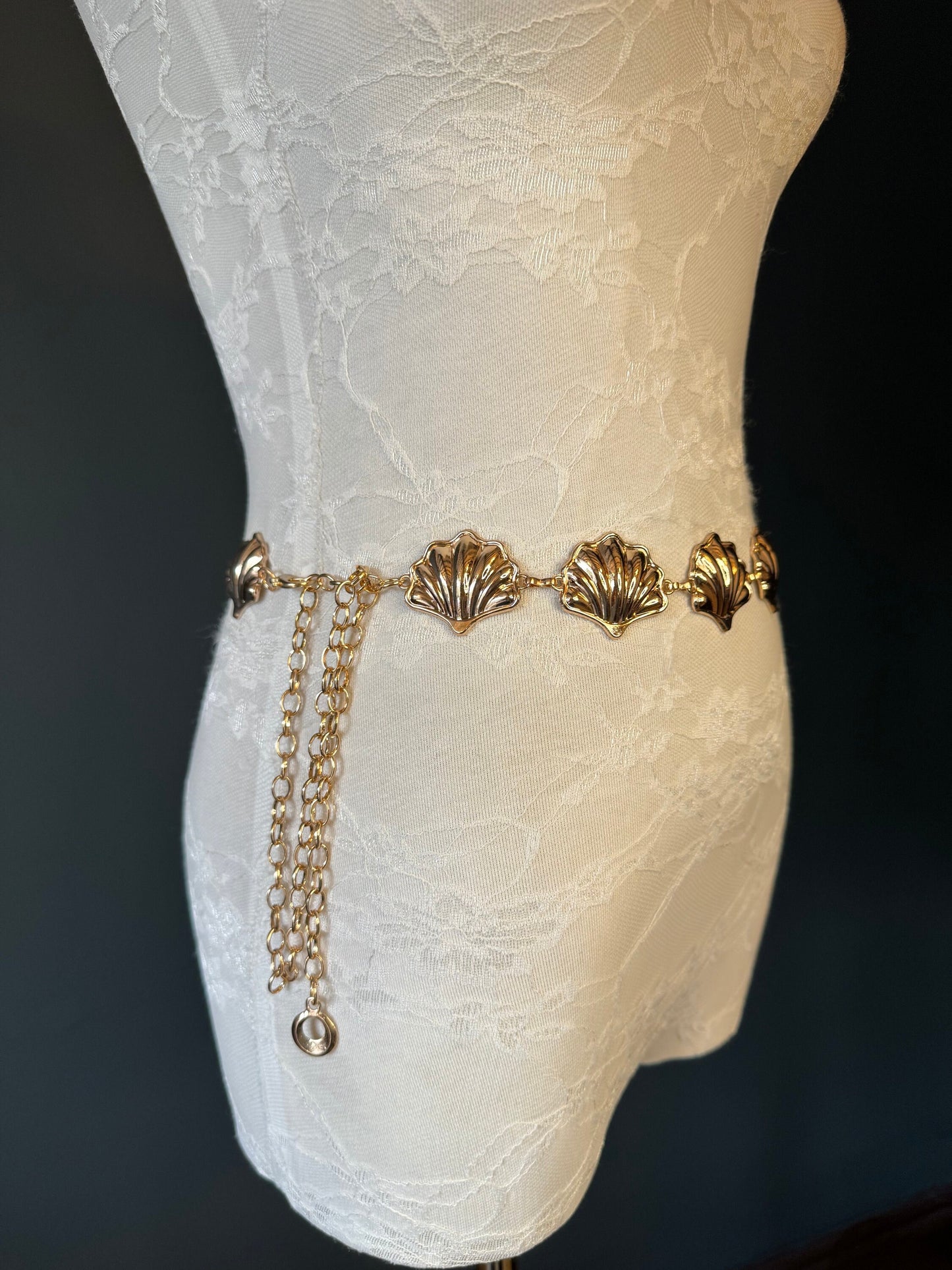 X-long Shell Design Belt, Metal Ring Belt, Teen Sizes, UK Size 18”-60”, Fan Design, Fan Collection, Gold Belt, Silver, Resortwear, Swimwear