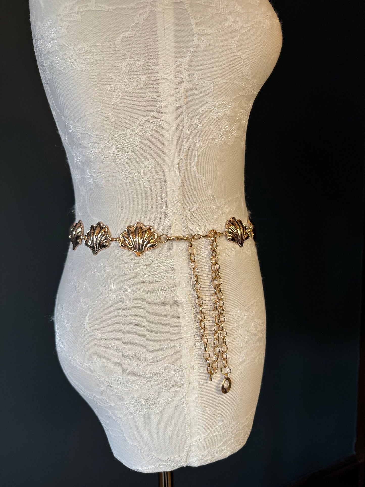 X-long Shell Design Belt, Metal Ring Belt, Teen Sizes, UK Size 18”-60”, Fan Design, Fan Collection, Gold Belt, Silver, Resortwear, Swimwear