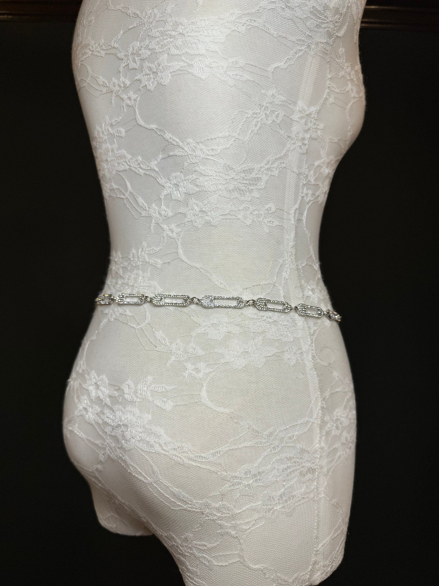 X-long Belt, Rhinestone Pin Design Belt, Silver Belt, Metal Belt, Handmade, Fashion Belt, Accessory, Swimwear, Teen Sizes, 18”-60”