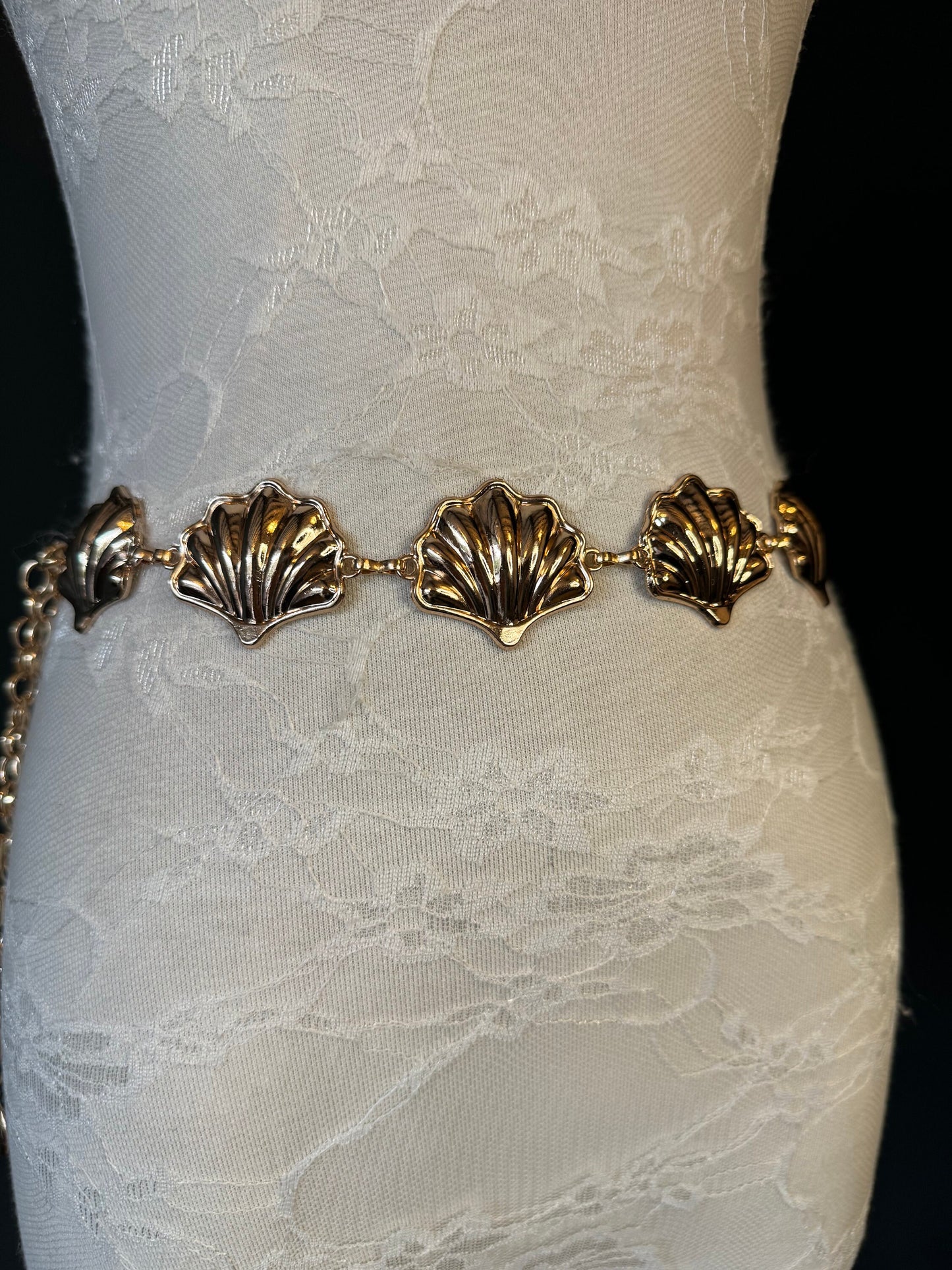 X-long Shell Design Belt, Metal Ring Belt, Teen Sizes, UK Size 18”-60”, Fan Design, Fan Collection, Gold Belt, Silver, Resortwear, Swimwear