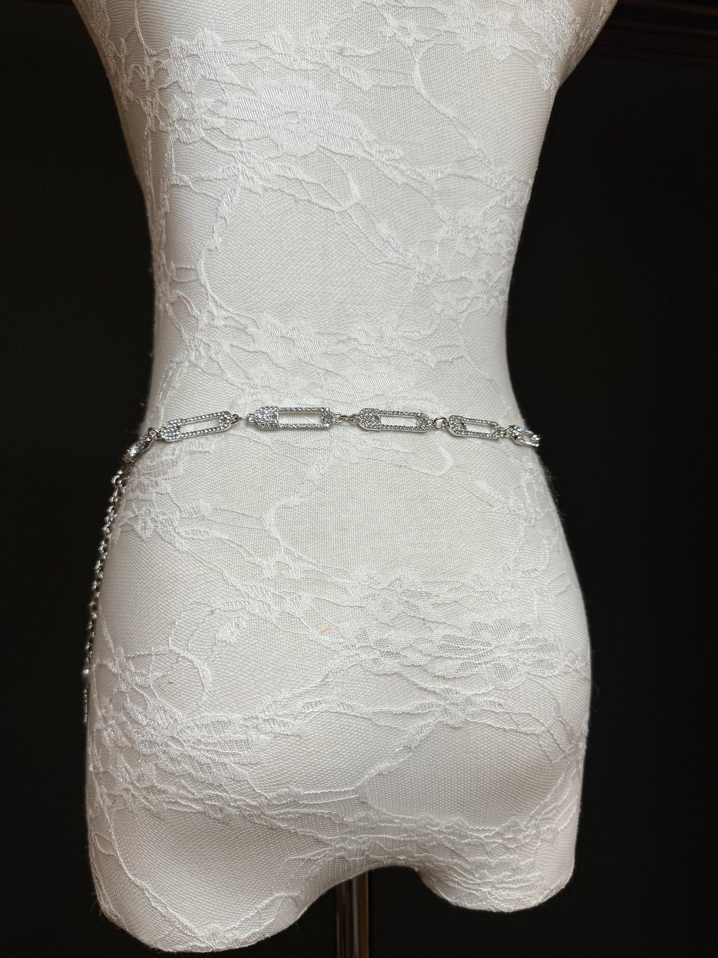 X-long Belt, Rhinestone Pin Design Belt, Silver Belt, Metal Belt, Handmade, Fashion Belt, Accessory, Swimwear, Teen Sizes, 18”-60”