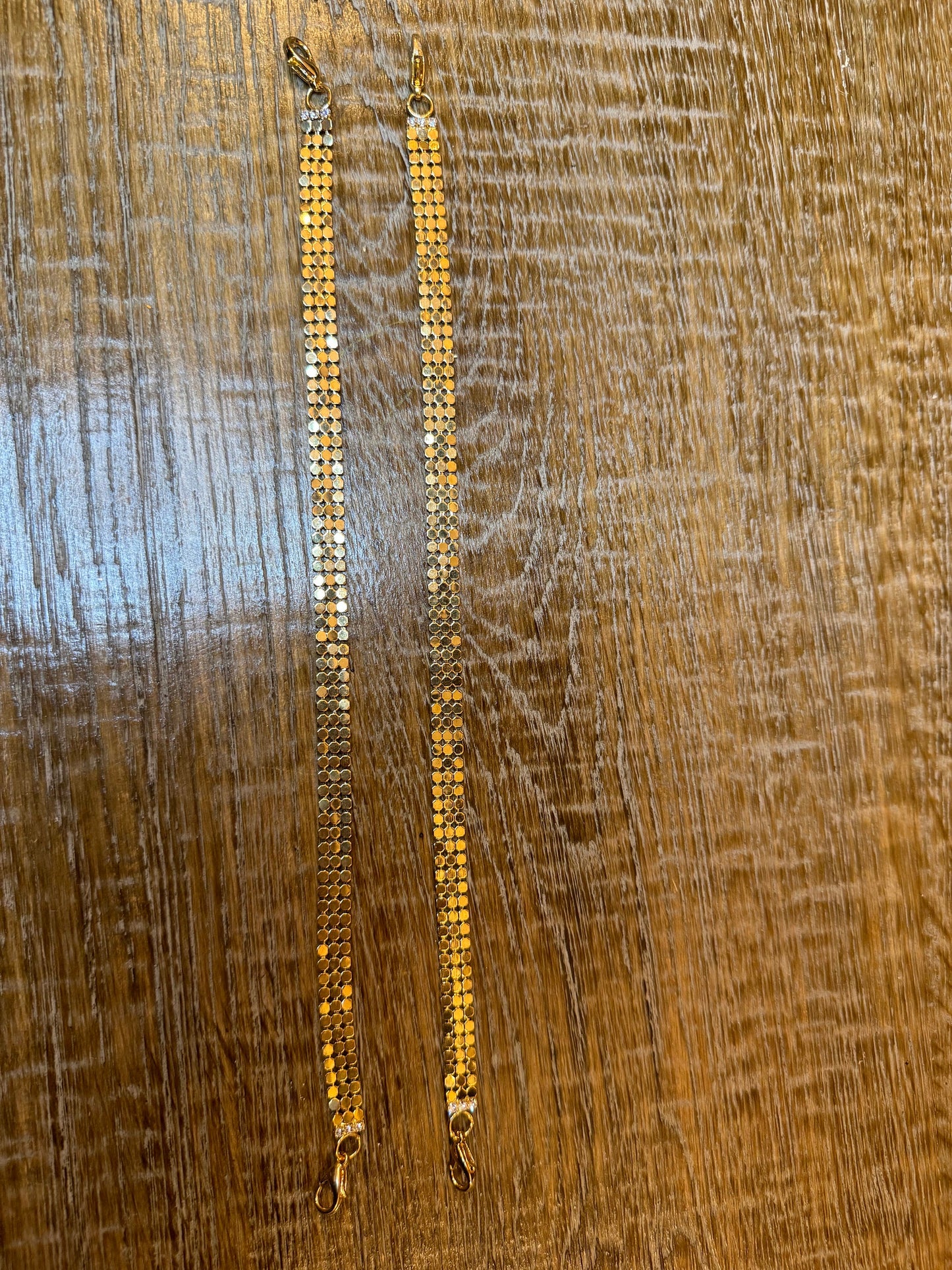 Gold Metal Chainmail Bra Strap, 1 pair Detachable Replacement, 11 inch