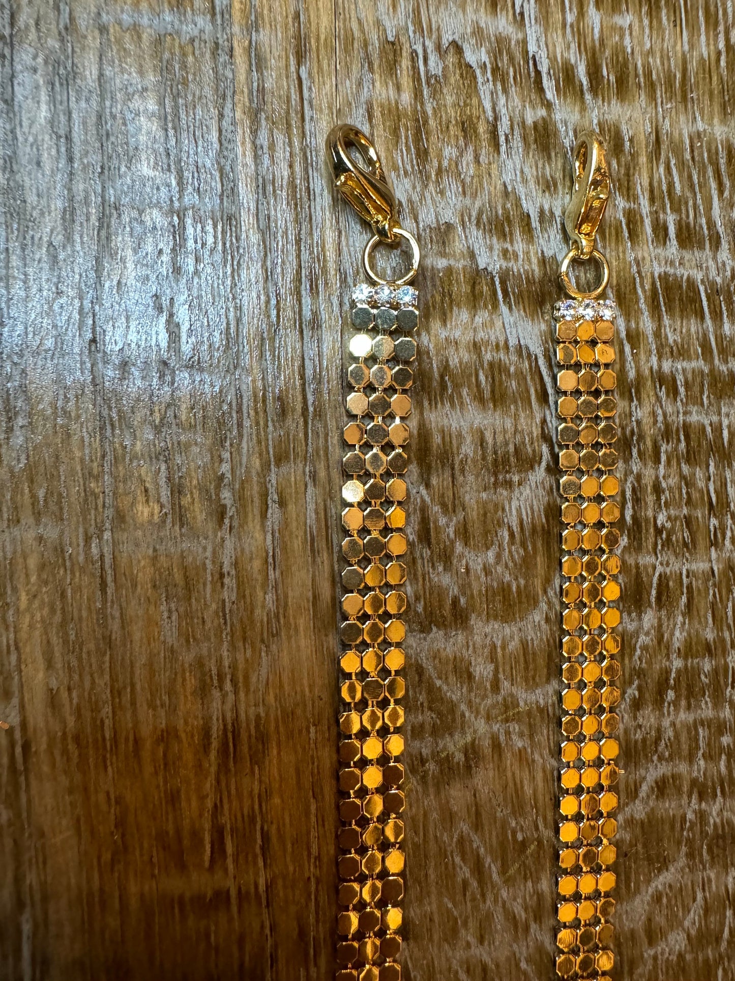 Gold Metal Chainmail Bra Strap, 1 pair Detachable Replacement, 11 inch