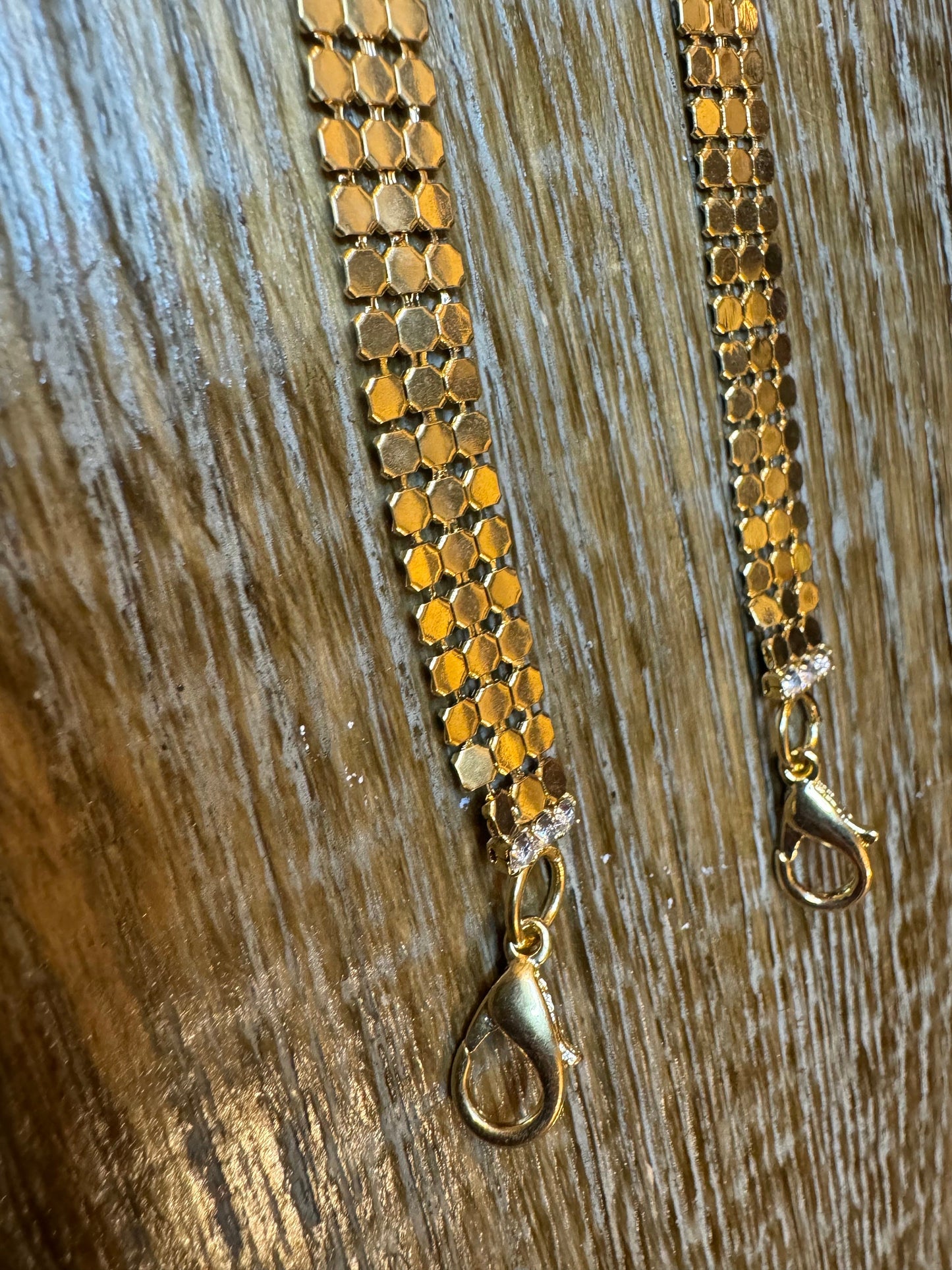 Gold Metal Chainmail Bra Strap, 1 pair Detachable Replacement, 11 inch