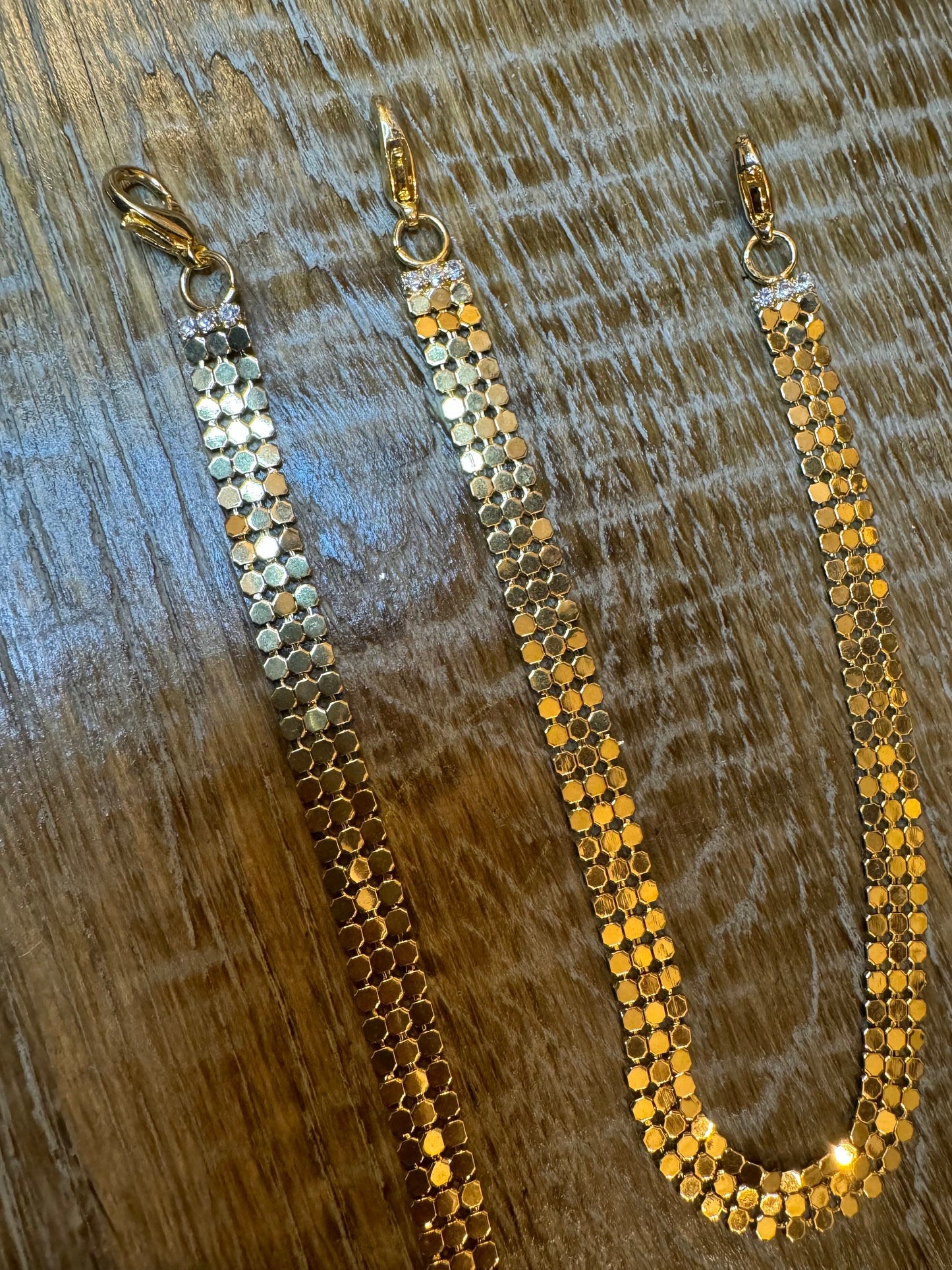 Gold Metal Chainmail Bra Strap, 1 pair Detachable Replacement, 11 inch