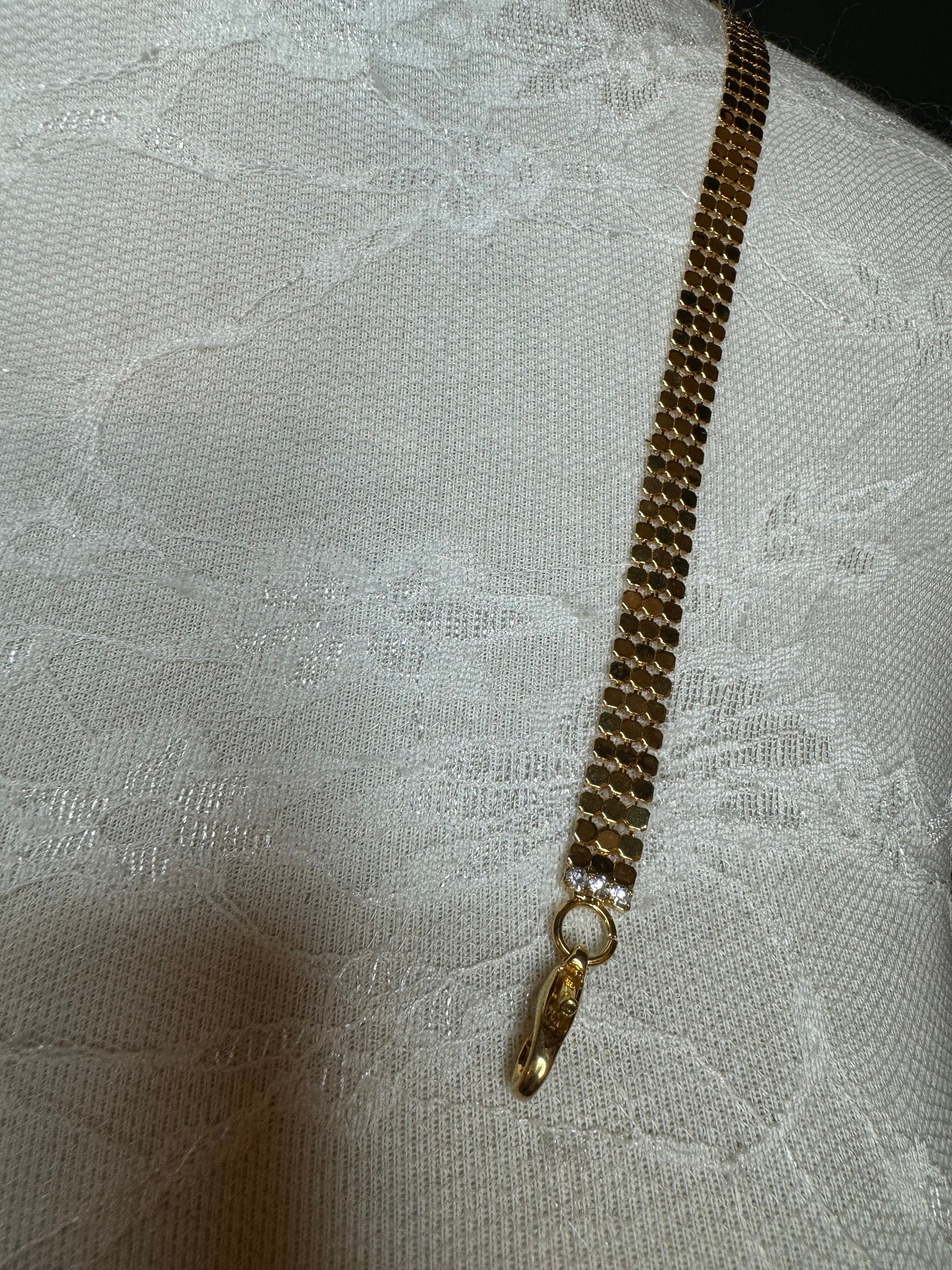 Gold Metal Chainmail Bra Strap, 1 pair Detachable Replacement, 11 inch