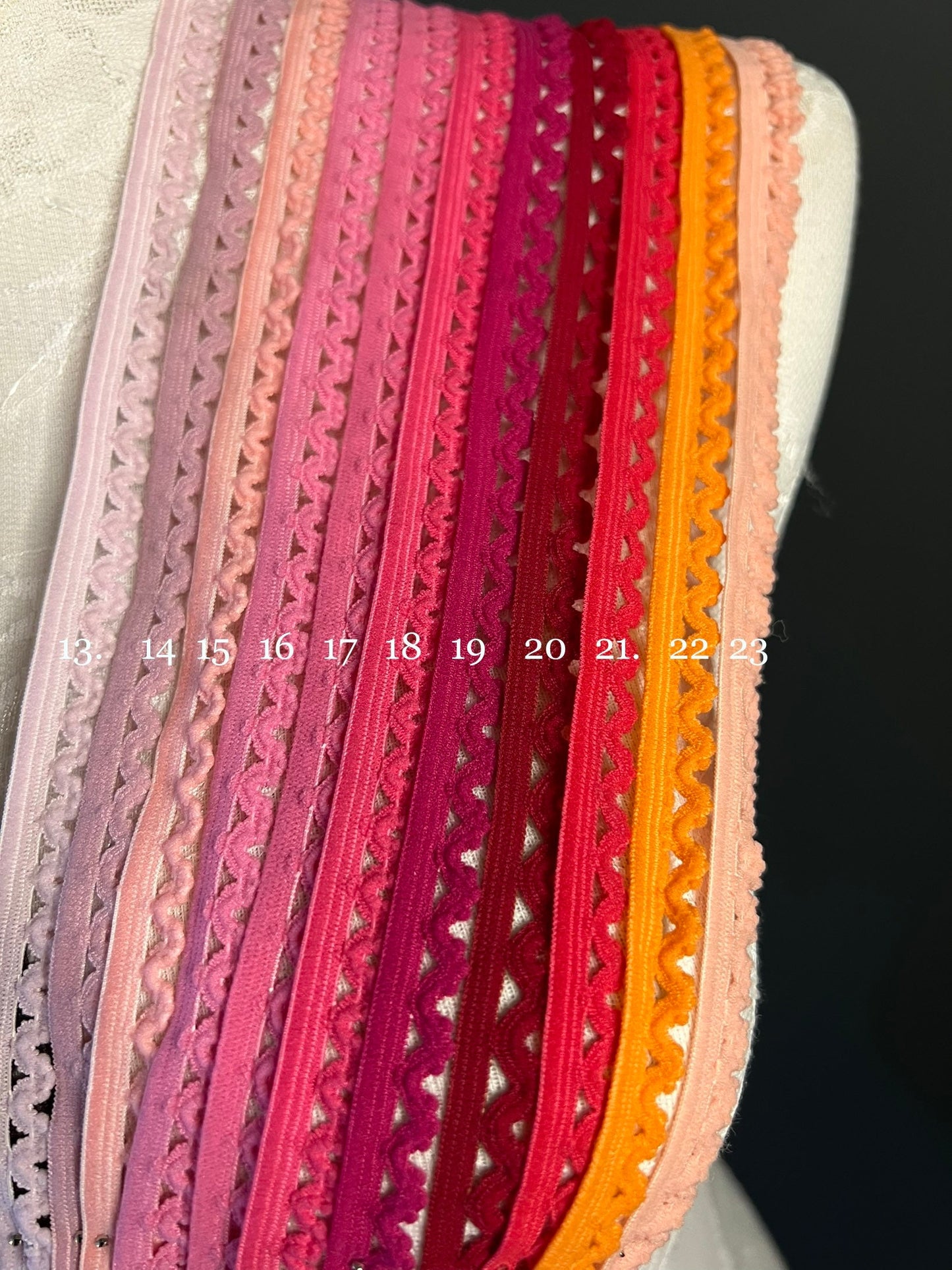 11mm Picot Edge Stretch Elastic, Colourful Scallop Edging, 51 Colours