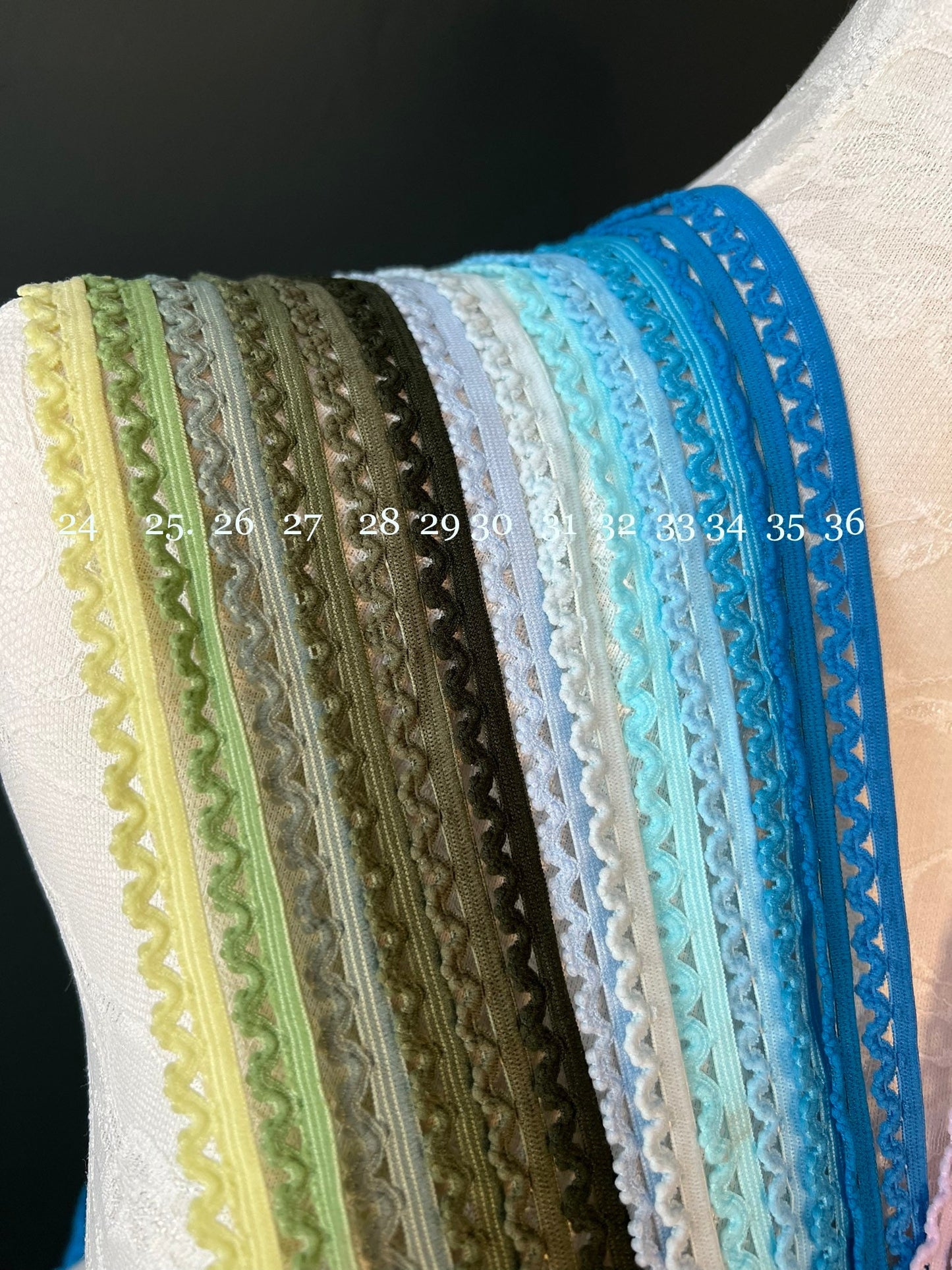 11mm Picot Edge Stretch Elastic, Colourful Scallop Edging, 51 Colours
