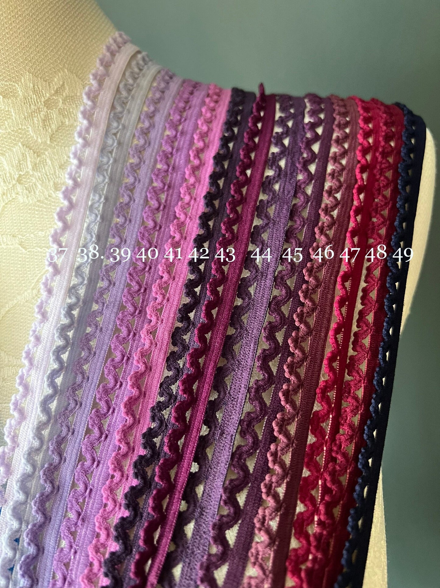 11mm Picot Edge Stretch Elastic, Colourful Scallop Edging, 51 Colours