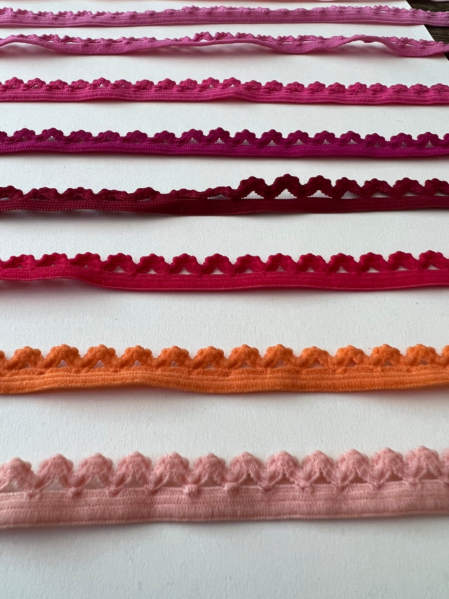 11mm Picot Edge Stretch Elastic, Colourful Scallop Edging, 51 Colours