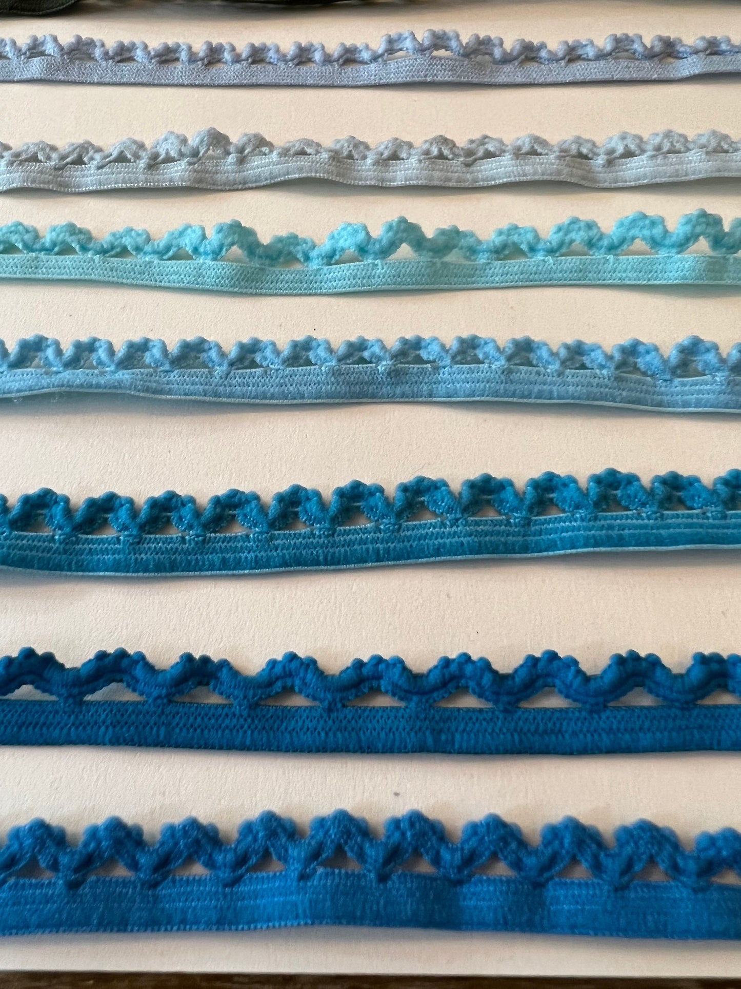 11mm Picot Edge Stretch Elastic, Colourful Scallop Edging, 51 Colours