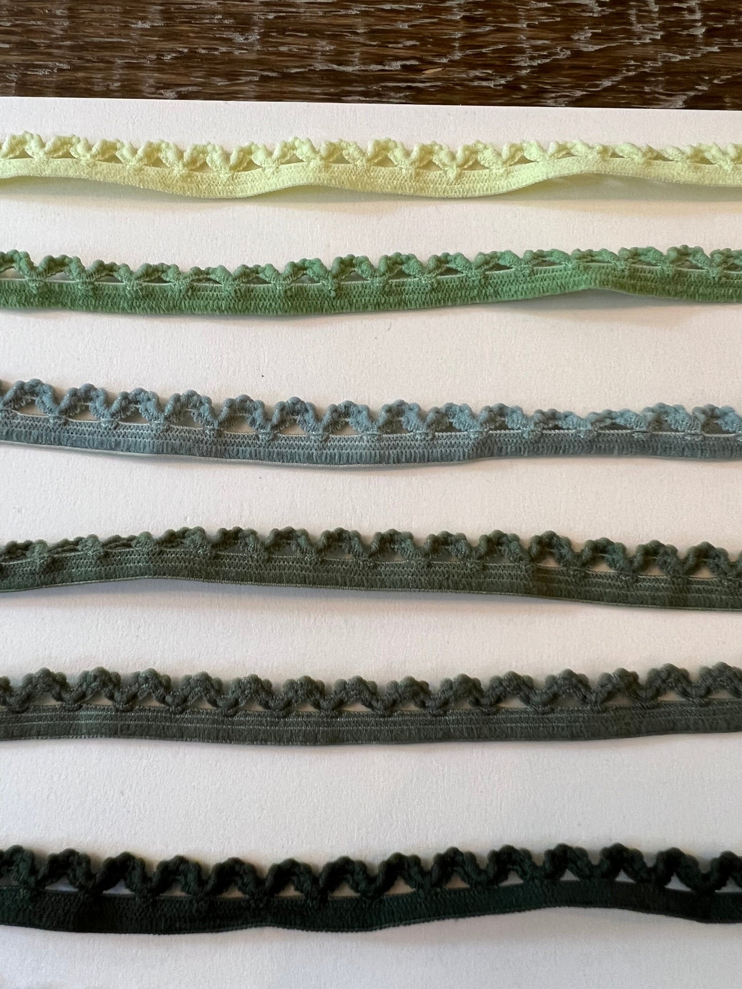 11mm Picot Edge Stretch Elastic, Colourful Scallop Edging, 51 Colours