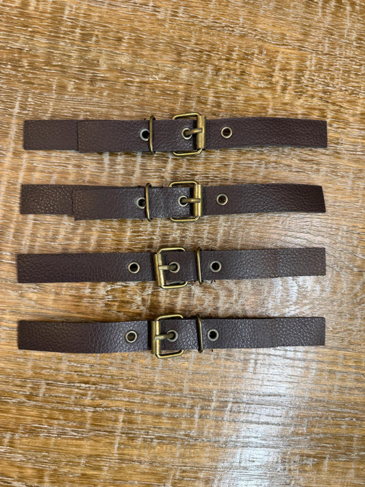 Kilt Straps, Belt Straps, 8” 20cm Long, Brown Antique Brass Buckle, Brown Straps, Buckle, Wrist straps, Dog Collar, Dolls Collar, FAN Design