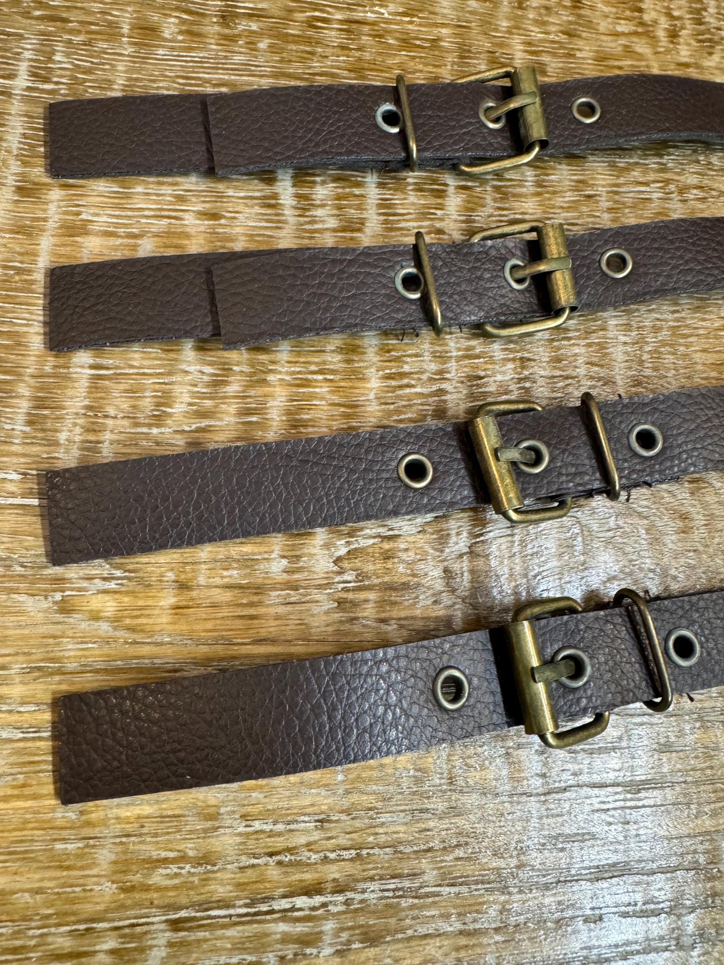 Kilt Straps, Belt Straps, 8” 20cm Long, Brown Antique Brass Buckle, Brown Straps, Buckle, Wrist straps, Dog Collar, Dolls Collar, FAN Design