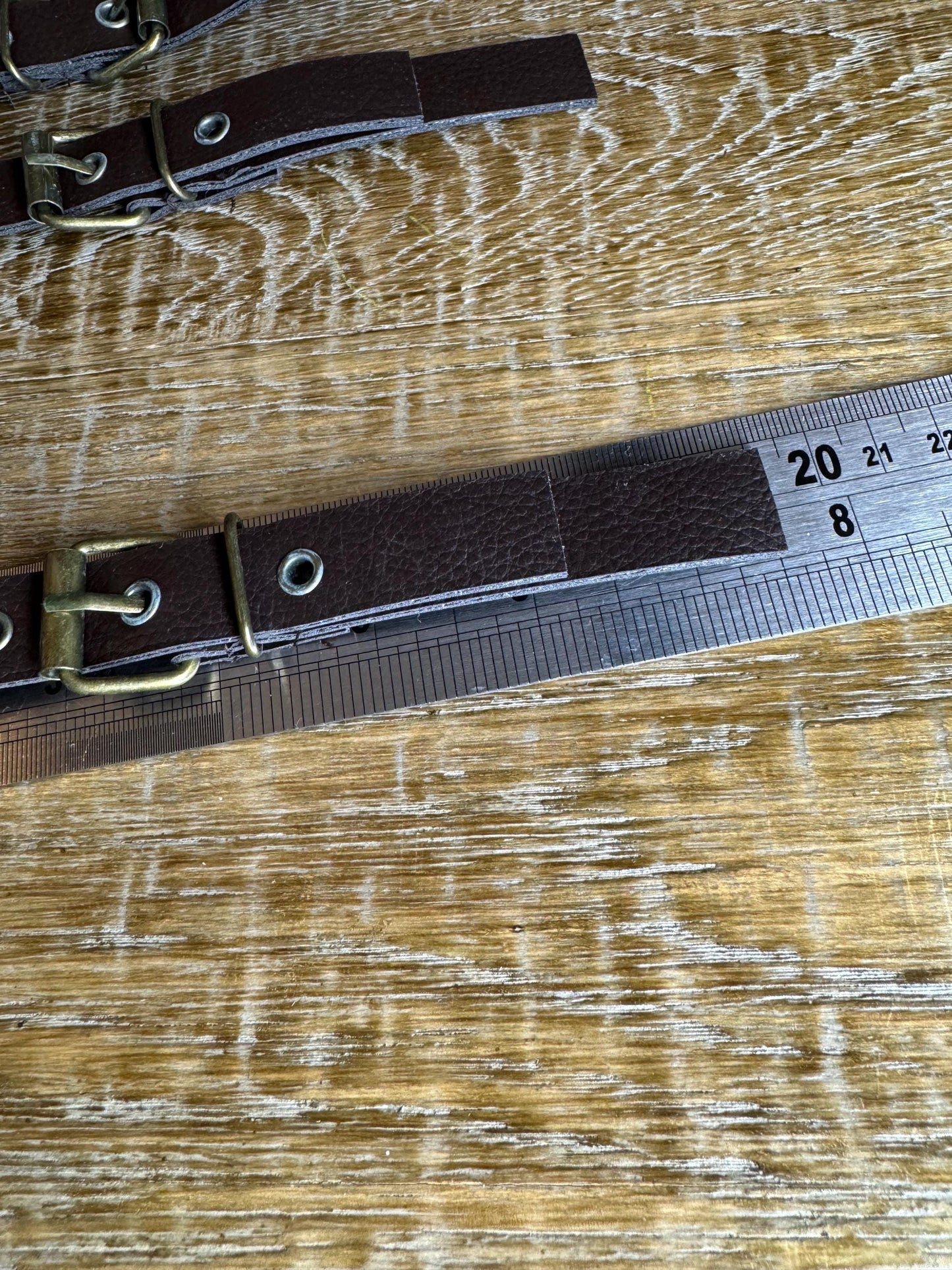 Kilt Straps, Belt Straps, 8” 20cm Long, Brown Antique Brass Buckle, Brown Straps, Buckle, Wrist straps, Dog Collar, Dolls Collar, FAN Design