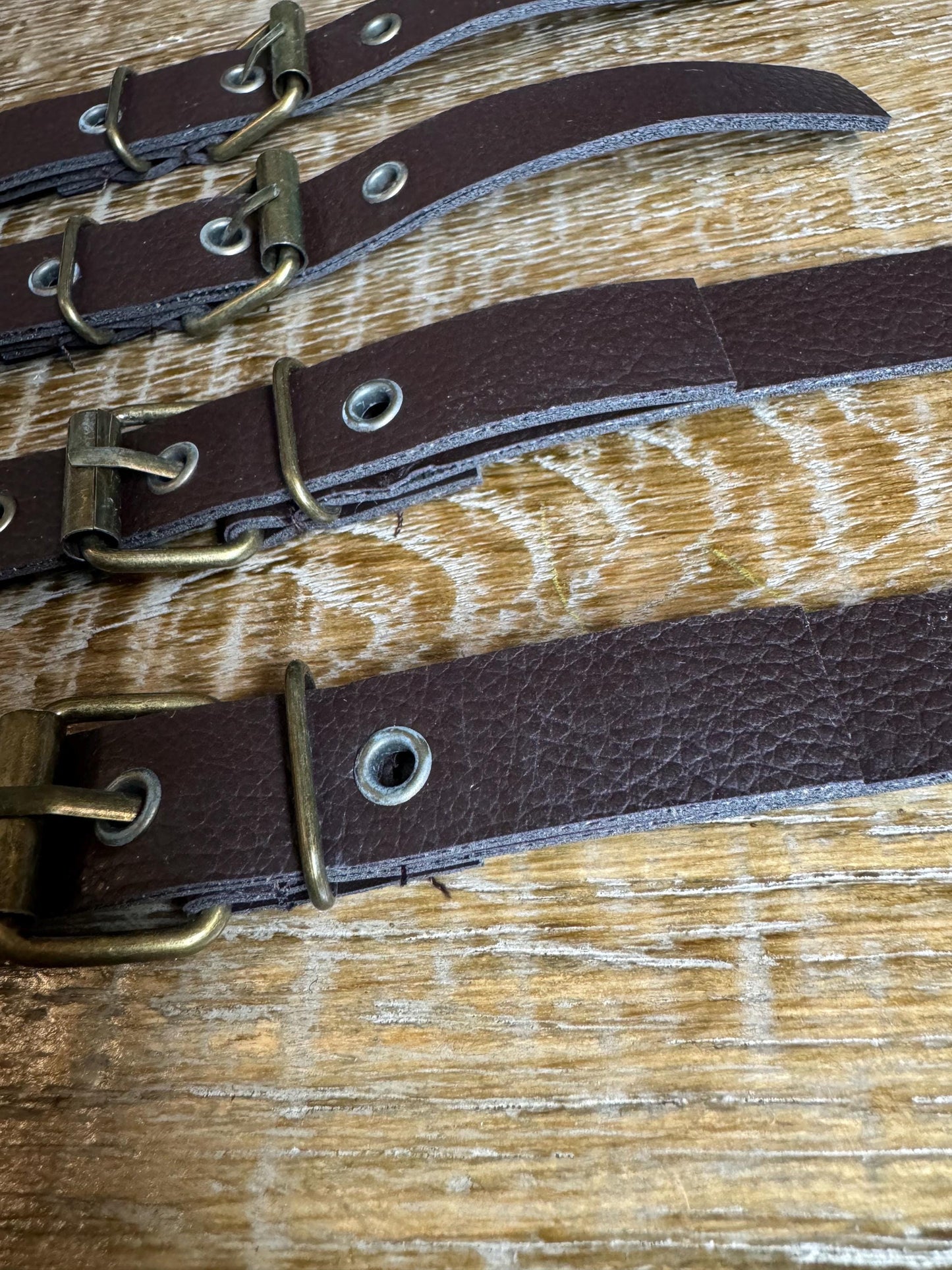 Kilt Straps, Belt Straps, 8” 20cm Long, Brown Antique Brass Buckle, Brown Straps, Buckle, Wrist straps, Dog Collar, Dolls Collar, FAN Design