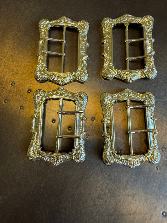 Exquisite Gold Buckle, Metal Gold Buckle, 8.5cm x 6cm size, Slider, Belt Buckle, Prongs, Costumes, Couture, Elegant, Fashion