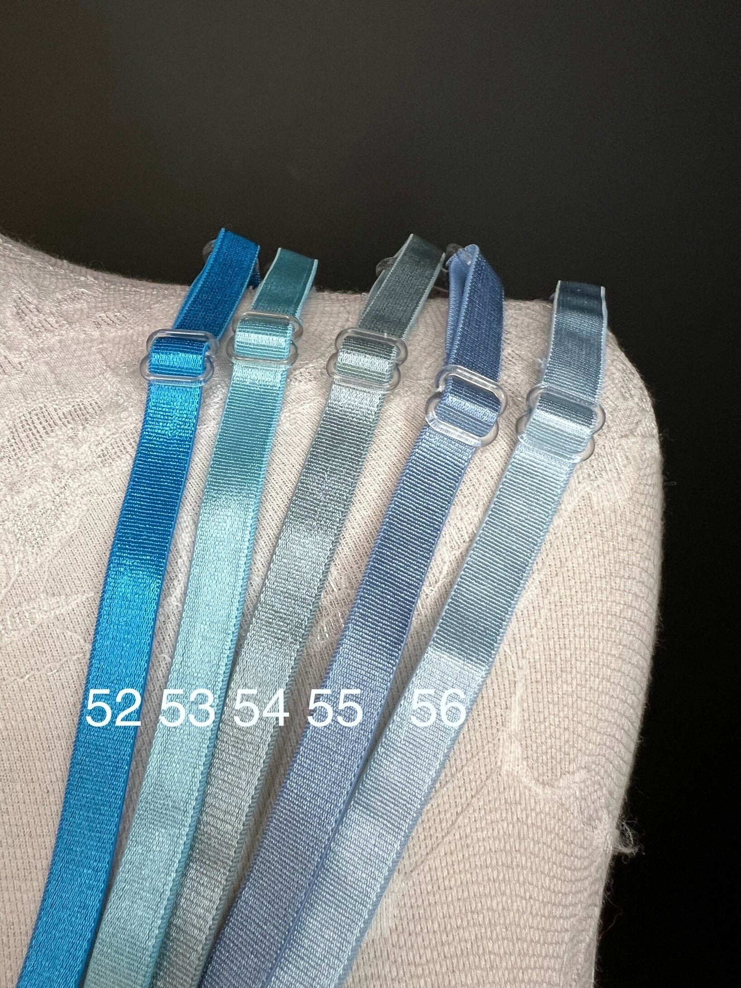 6mm, 10mm Bra Straps, 6mm, 10mm, Bra Elastic, 82 Colours, Sewing Bra Straps, Bra Making, Adjustable, Sew on, Lingerie, 6mm, 10mm, Blue tones