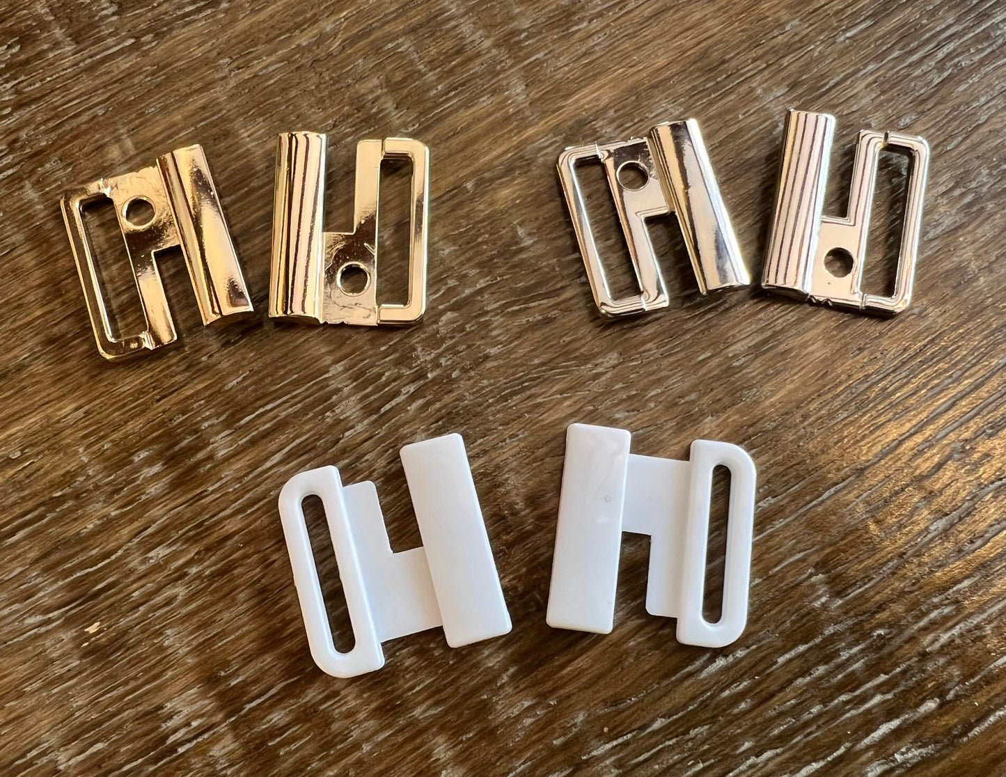 1” Buckle, 30mm Outer, Two Part Buckle, Light Gold, Silver, White, Swimwear Buckle, High Quality, Shiny Finish, Metal Buckle, Plastic Buckle