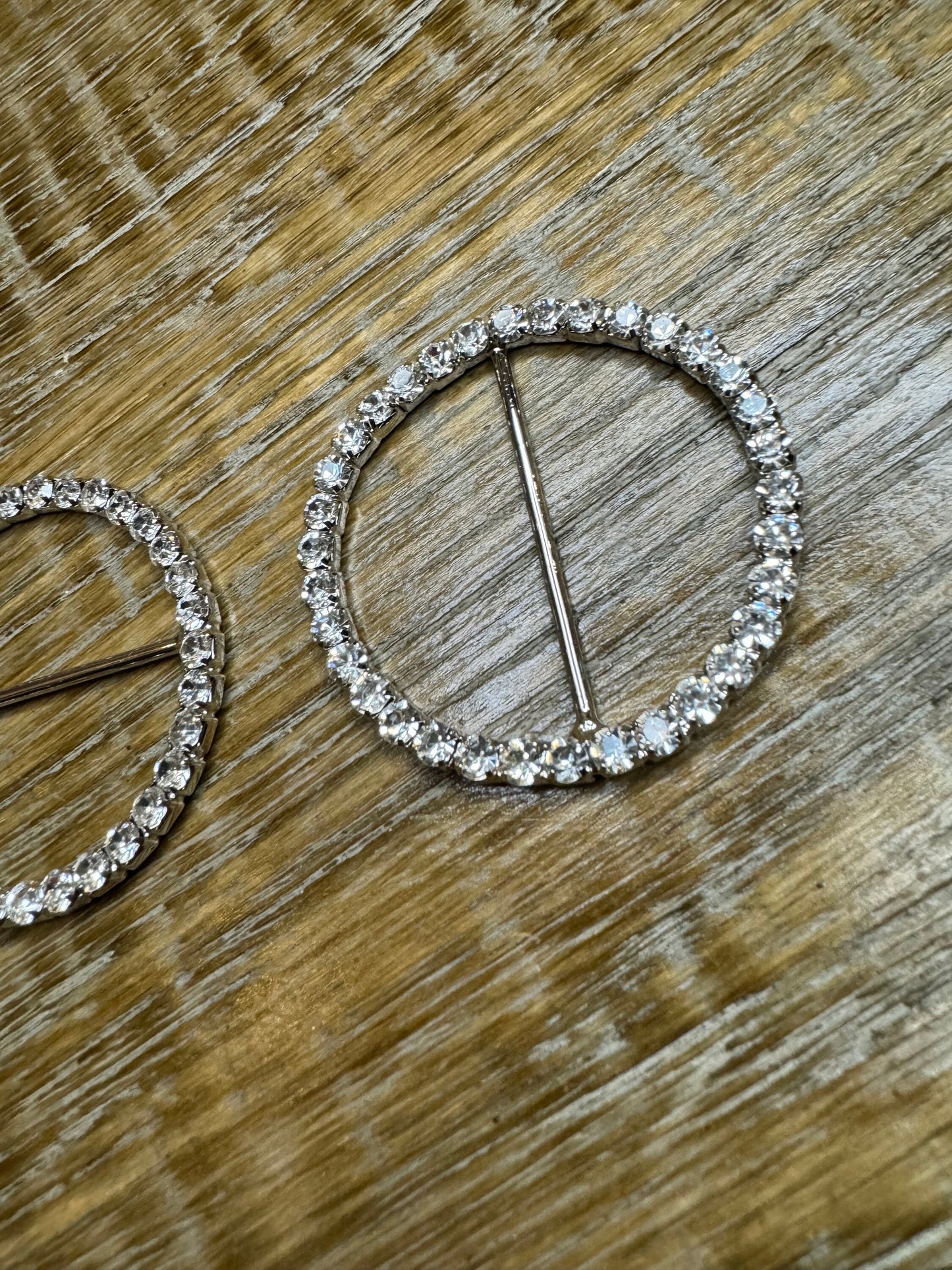 Rhinestone Buckle, Silver Diamanté Buckle, 2” Buckle, 5cm Round, Slider Buckle, Belt Buckle, Crafts, Cards, Buckle