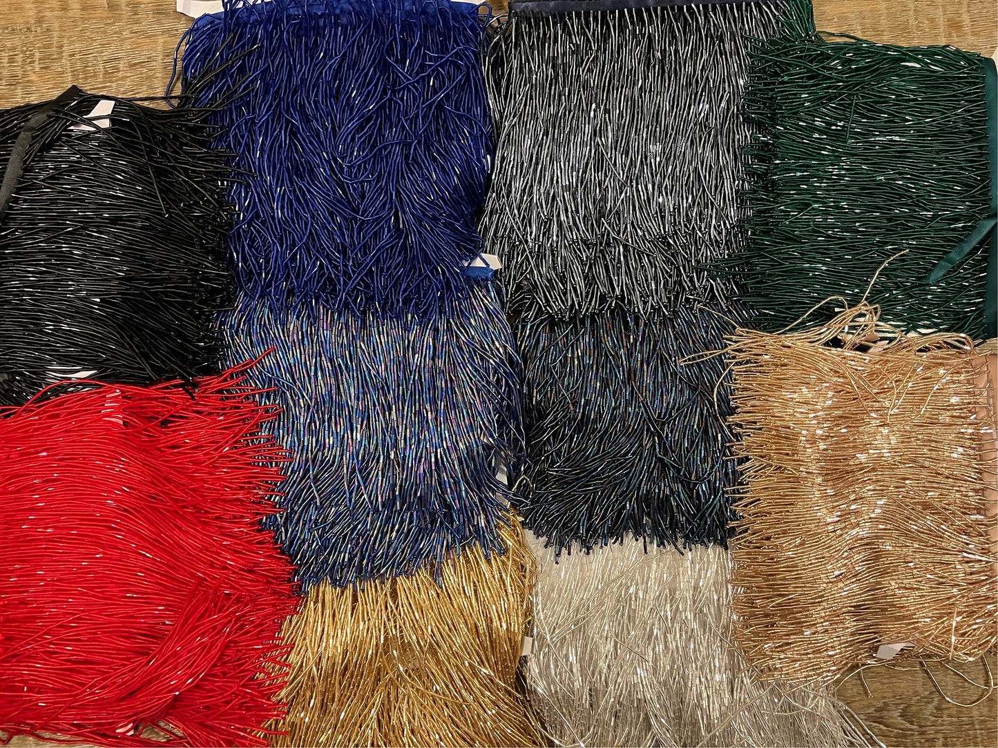 6" Glass Beaded Fringe, Sew-On Costume Trim, 10 Colour Options