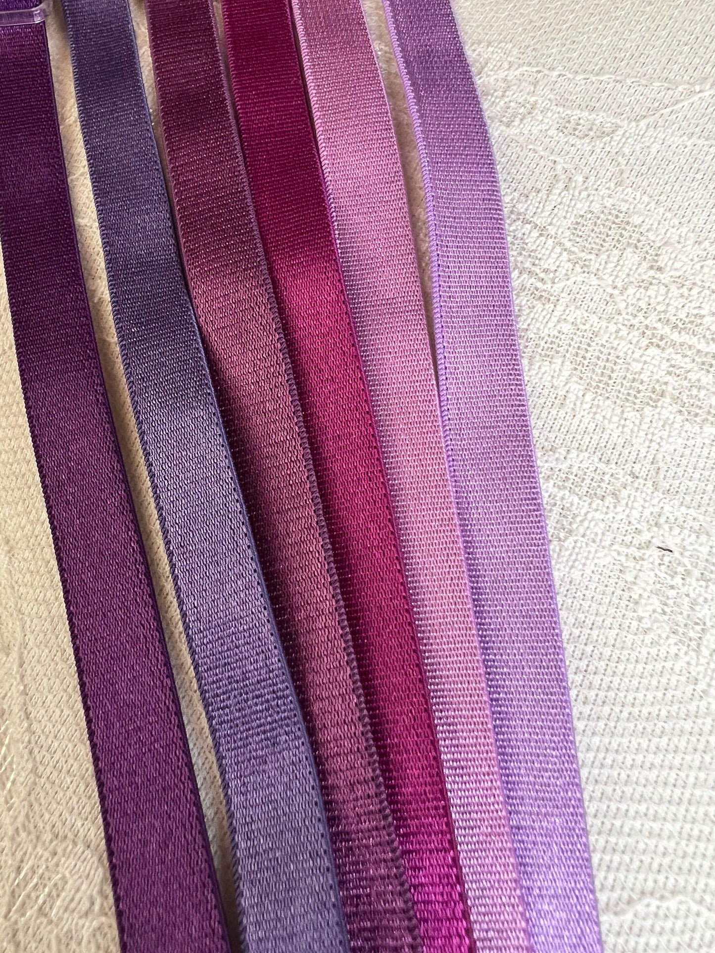 6mm, 10mm, Bra Straps, 6mm, 10mm, Bra Elastic, 82 Colours, Sewing Bra Straps, Adjustable, Sew on, Lingerie, Bra Making, Purple tones