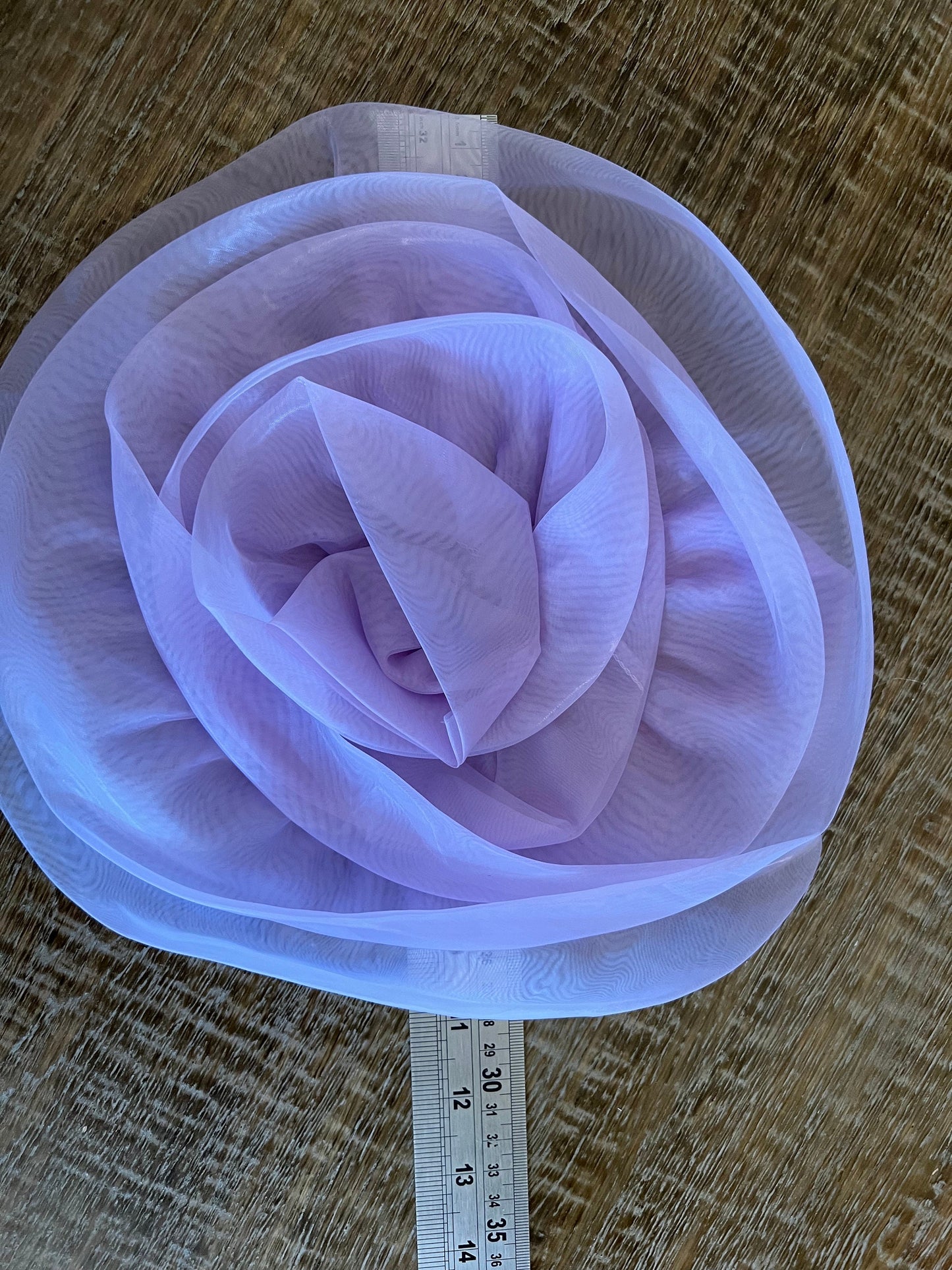 Handmade Large Lilac Organza Corsage Flower, Bridal Pin, 11”