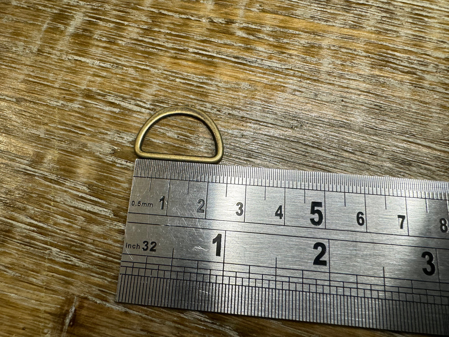 D Ring,Antique Brass Flat Metal D Rings, 1" Outer Diameter