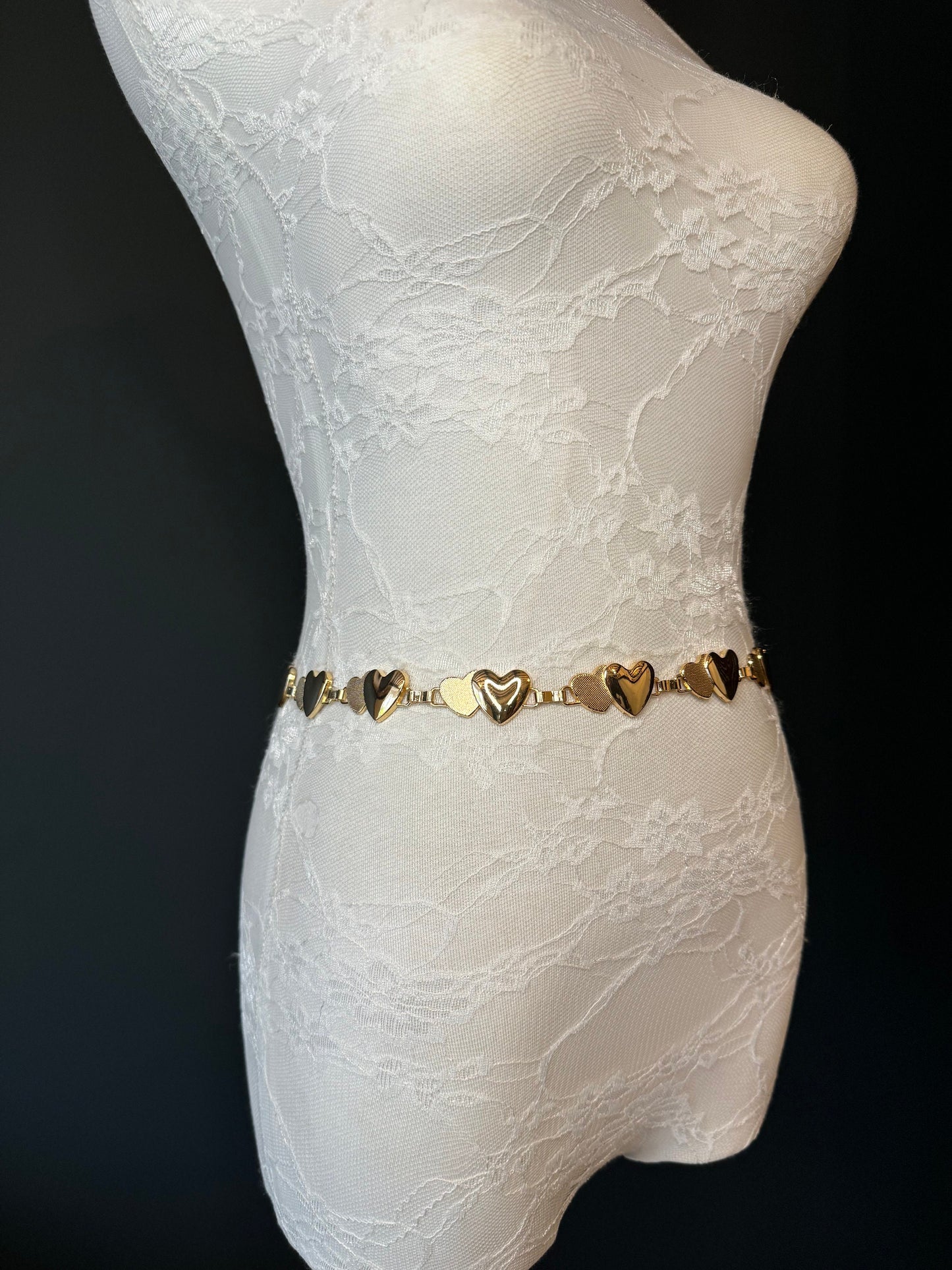 X-long Heart Belt, Metal Belt, Teen Sizes, Sizes 18”-60”, Fan Design, Fan Collection, Silver, Gold, Metal belt, Fashion Accessory