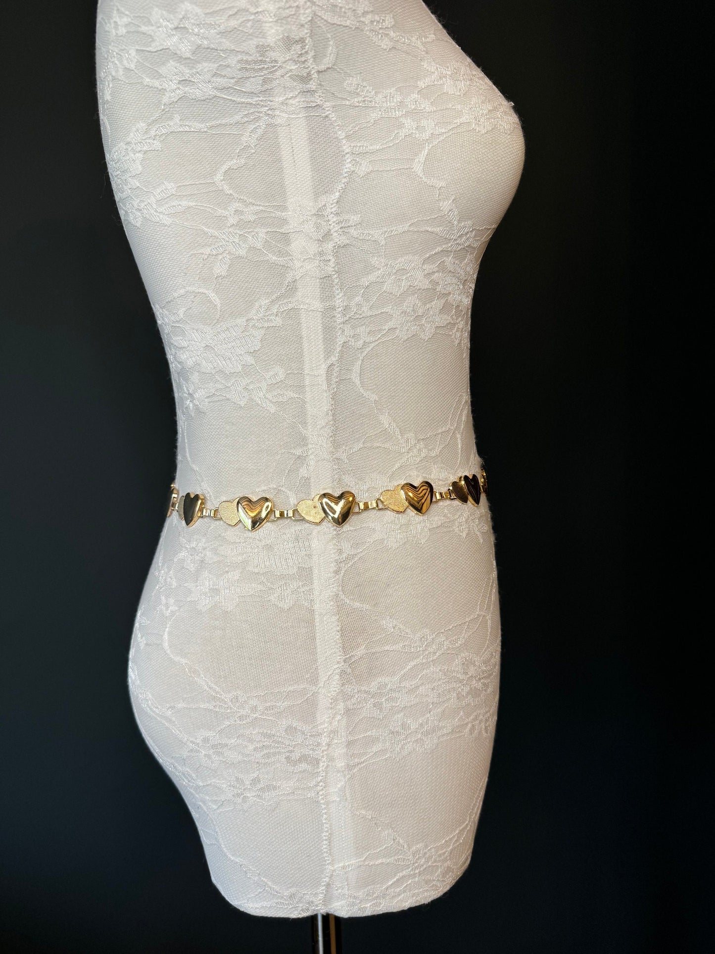 X-long Heart Belt, Metal Belt, Teen Sizes, Sizes 18”-60”, Fan Design, Fan Collection, Silver, Gold, Metal belt, Fashion Accessory