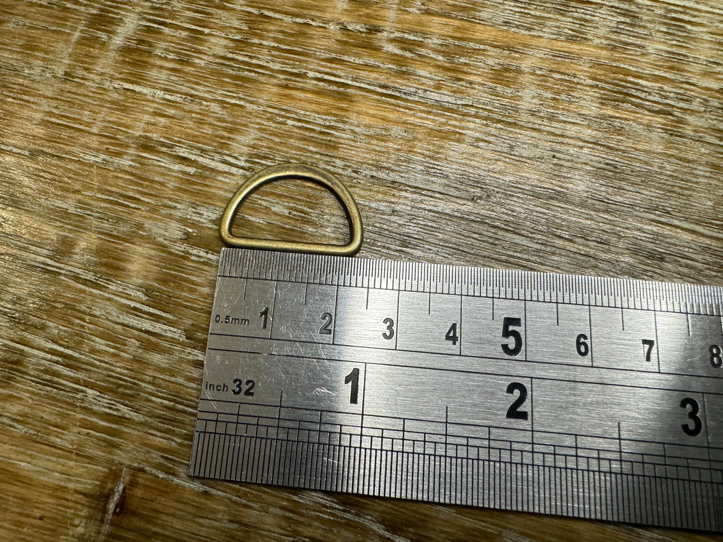 D Ring,Antique Brass Flat Metal D Rings, 1" Outer Diameter