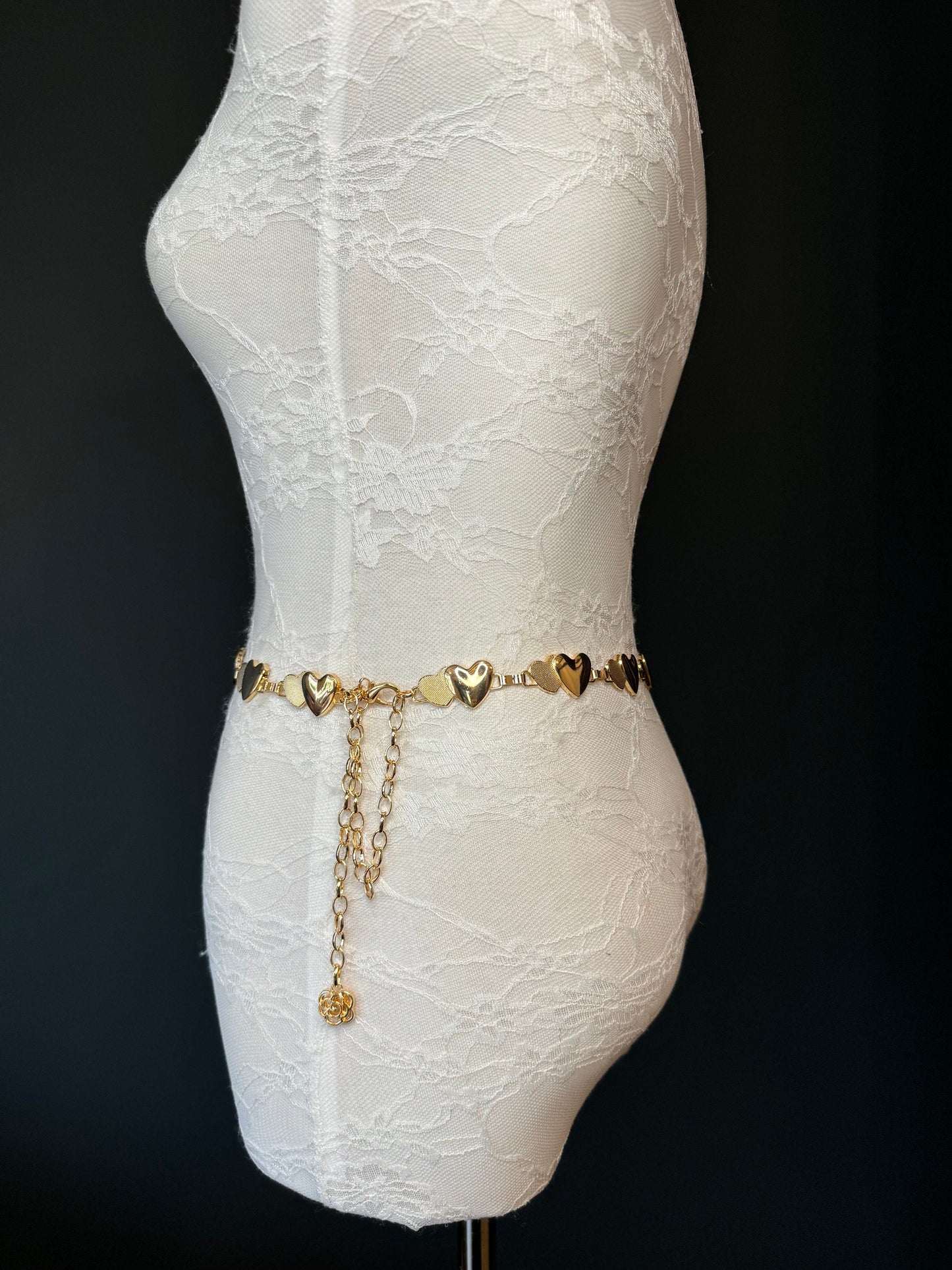 X-long Heart Belt, Metal Belt, Teen Sizes, Sizes 18”-60”, Fan Design, Fan Collection, Silver, Gold, Metal belt, Fashion Accessory